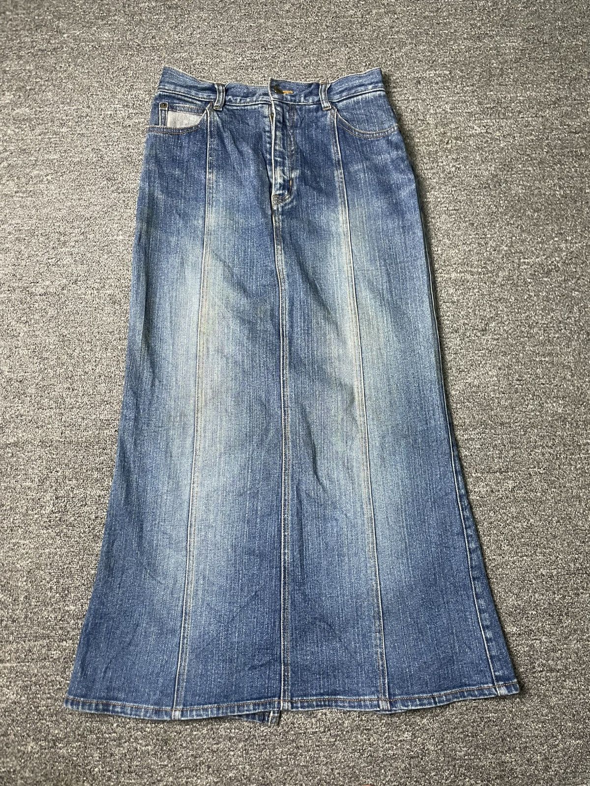 Japanese Brand × Vintage STRETCH Japanese Brand Mermaid Jeans Skirt (83) Size 26" / US 2 / IT 38 - 1 Thumbnail