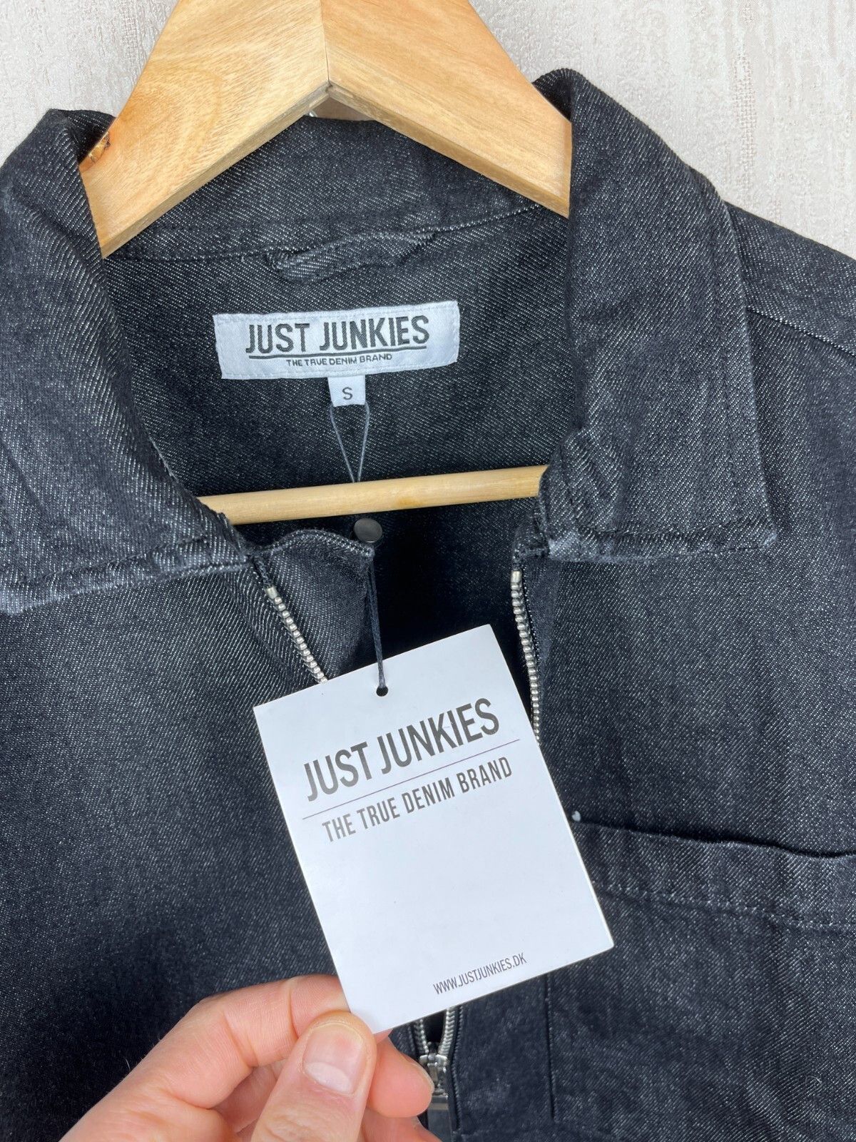 Other Just Junkies Reggie Half Zip Black Denim Short Sleeve Shirt Size US S / EU 44-46 / 1 - 8 Thumbnail