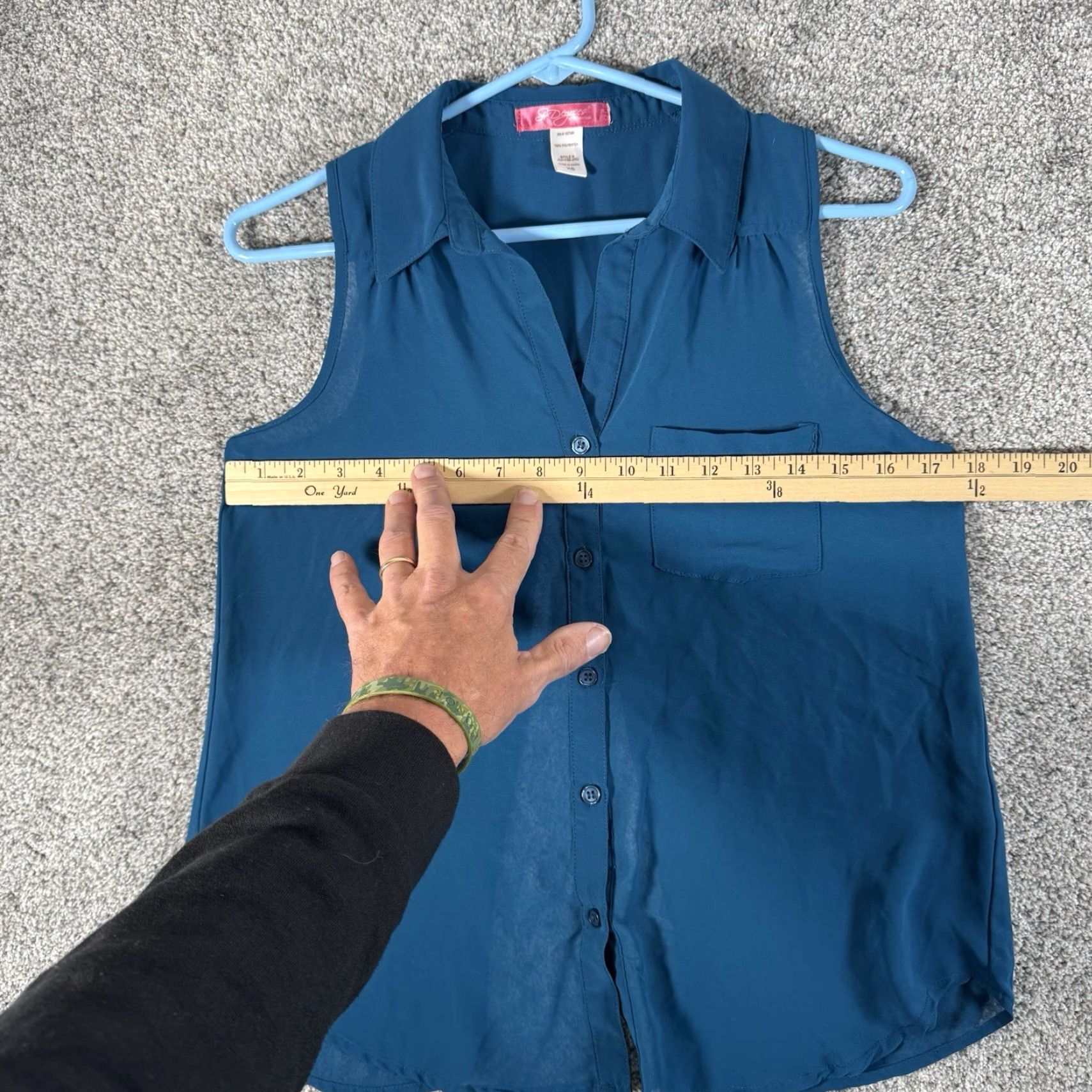 Vintage Six Degrees of Separation Top Blouse XS Sleeveless Lightweight Casual Summer Classic Blue Womens Size XS / US 0-2 / IT 36-38 - 4 Thumbnail