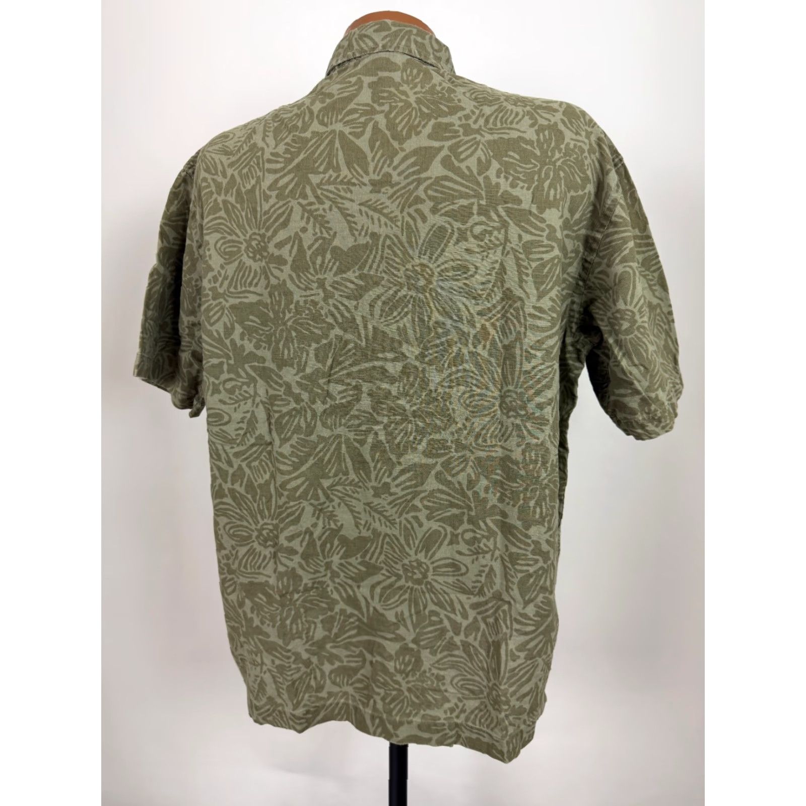 Old Navy VINTAGE Old Navy Shirt Men M Floral Olive Linen Cotton Button-Up Short Sleeve Hawaiian Beach Y2K Vintage 90s Theme Size US M / EU 48-50 / 2 - 6 Thumbnail
