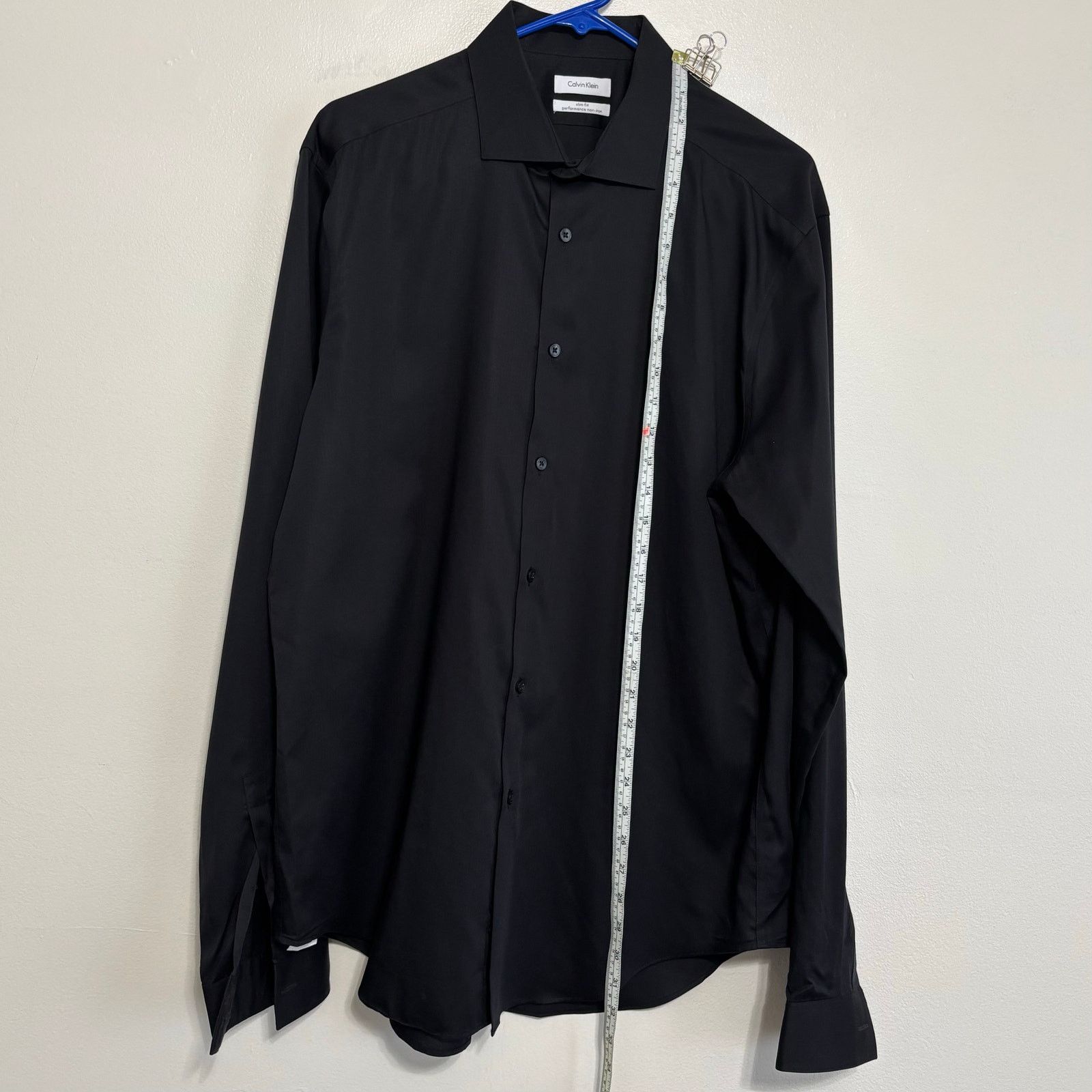 Calvin Klein Calvin Klein Black Slim Fit Button-Down Shirt 17 36/37 Size US XL / EU 56 / 4 - 3 Thumbnail