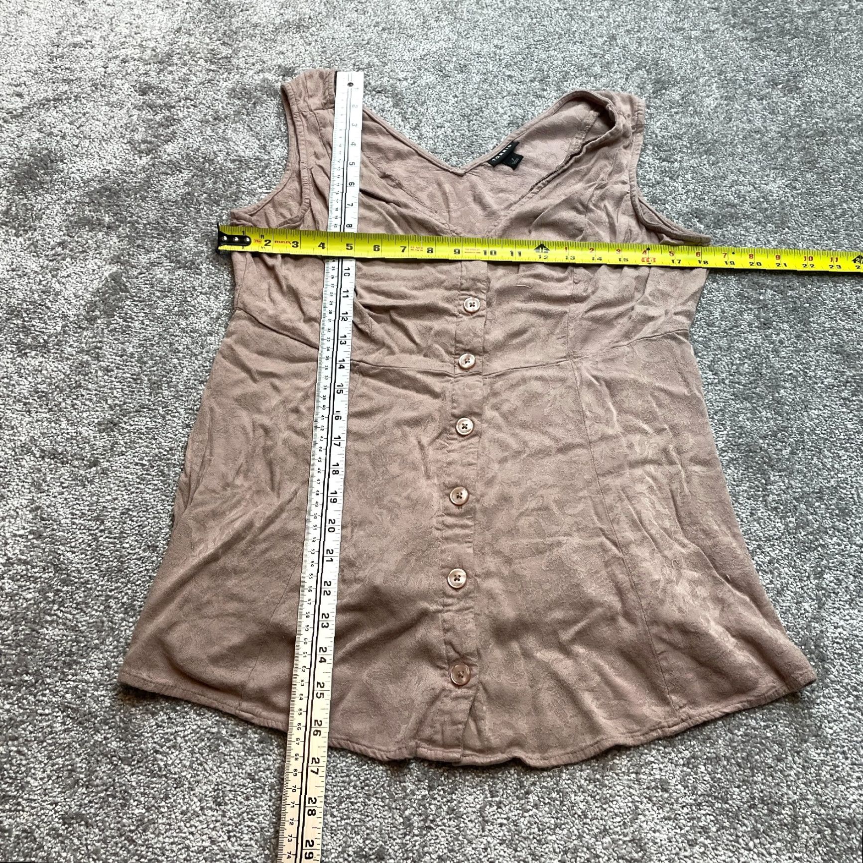 Torrid Torrid Dress Tank Dress Womens 1 Light Pink Sleeveless V-Neck Knee Length Button Up Casual Party/Cocktail Size M / US 6-8 / IT 42-44 - 4 Thumbnail