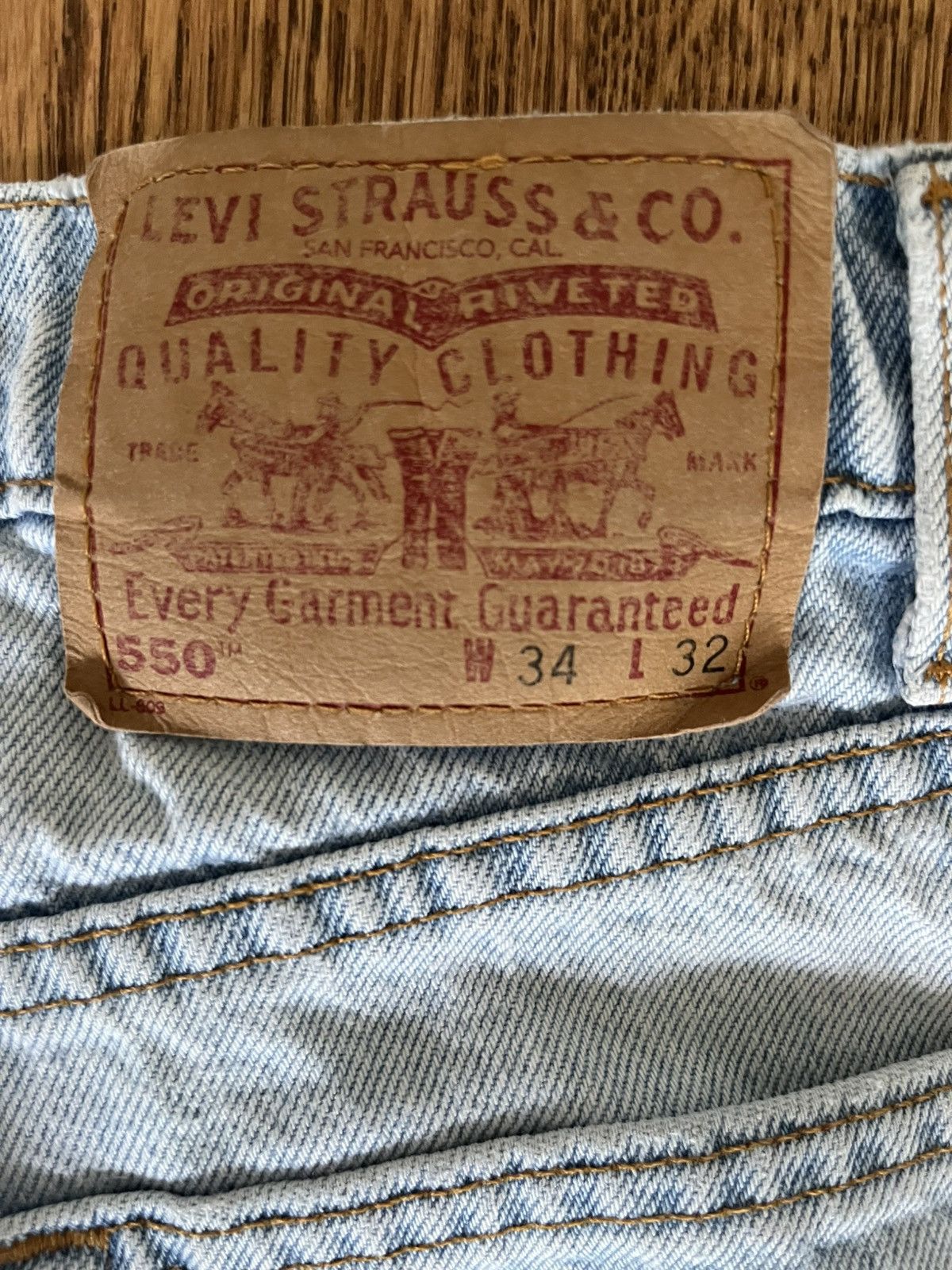 Levi's Levis 550 34 x 32 USA light 90s y2k baggy skate 00s Size US 34 / EU 50 - 3 Thumbnail