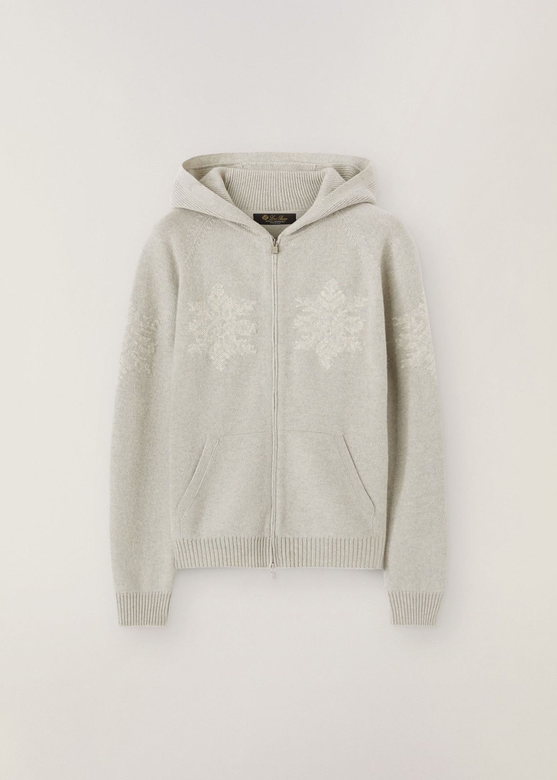 o1loc1c0224 Baby Cashmere Hooded Cardigan in Grey