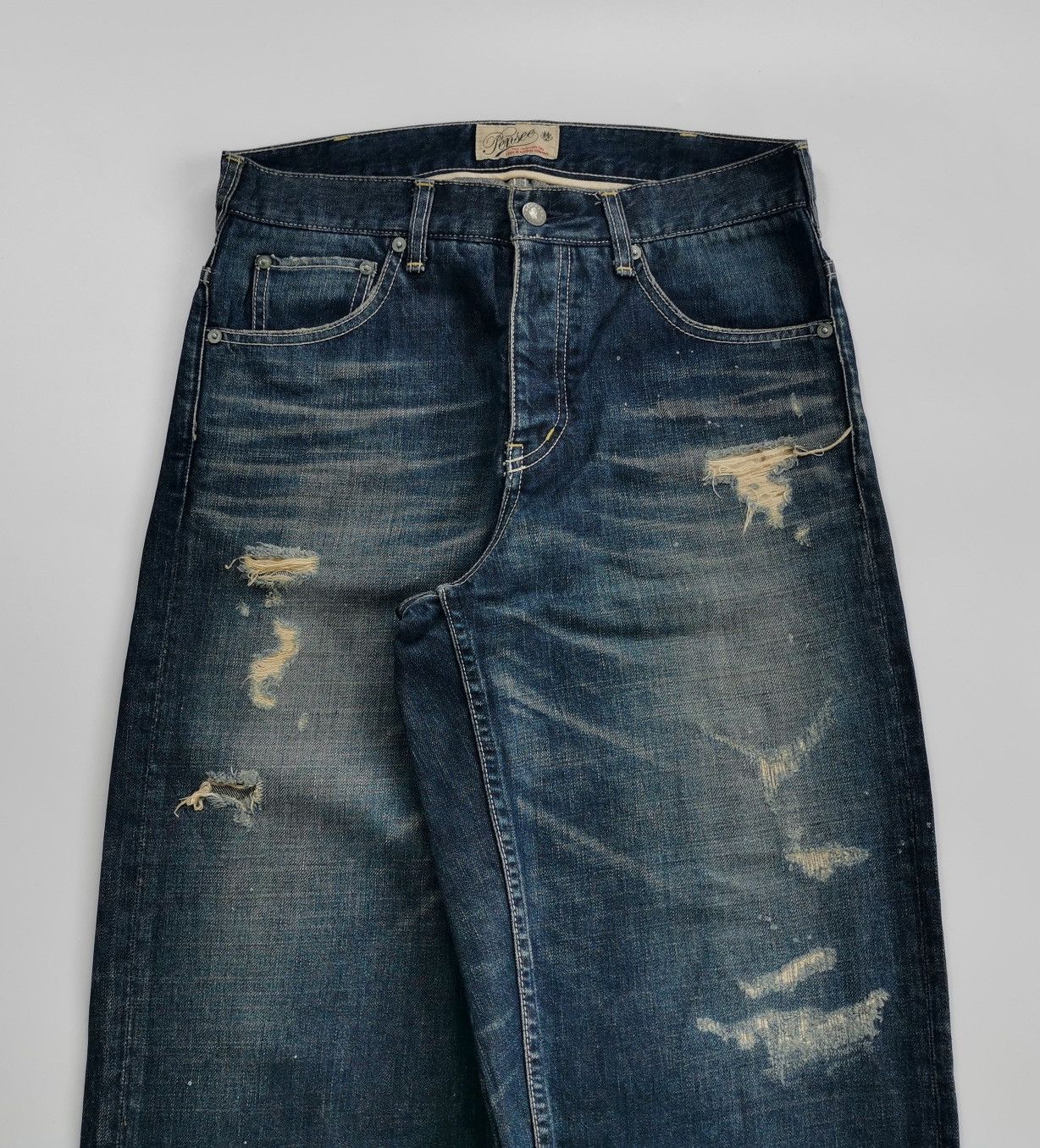Japanese Brand Jorts Baggy Pensee Japan Repaired Denim JNCO Size US 30 / EU 46 - 2 Thumbnail