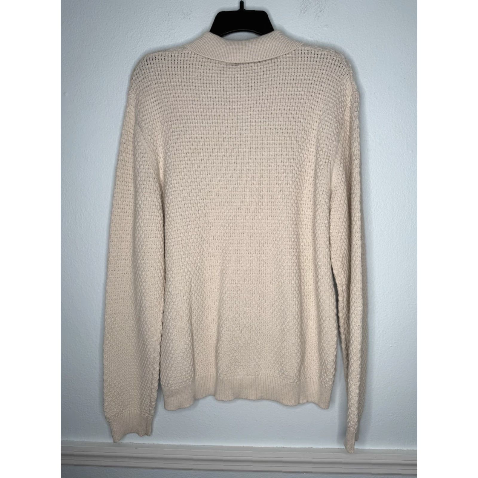 Vintage Magaschoni Sweater Mens Medium New NWT Button Front Knit Cotton Pullover Casual Beige Regular Knit Size US M / EU 48-50 / 2 - 2 Thumbnail