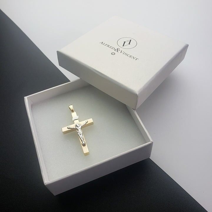 Other Jesus INRI Latin Cross Pendant in 2-Tone 14k YW Gold Size ONE SIZE - 1 Thumbnail