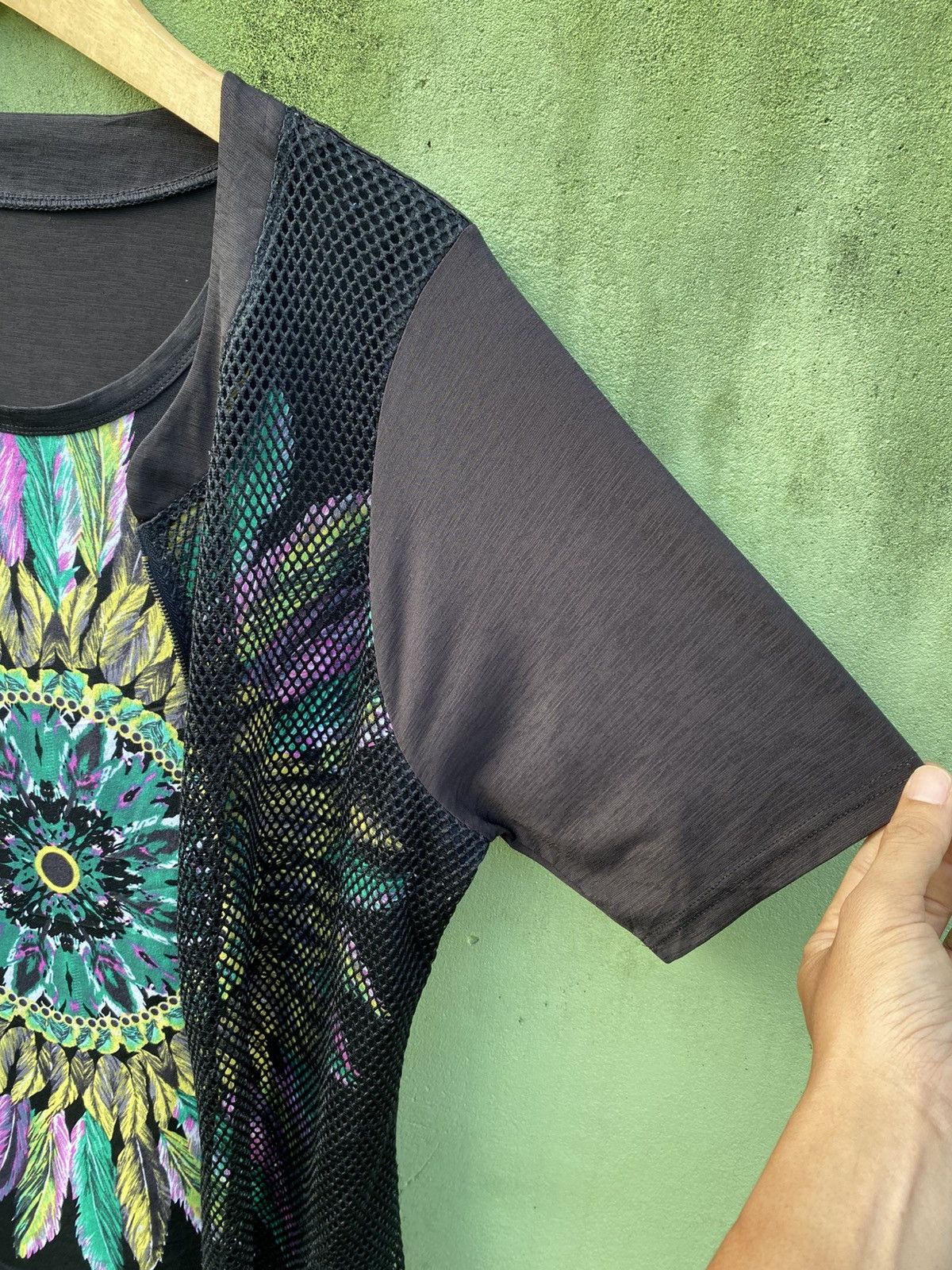 Other Japanese Vintage Boho Tribal Feather Graphic Mesh Layered Size ONE SIZE - 5 Thumbnail