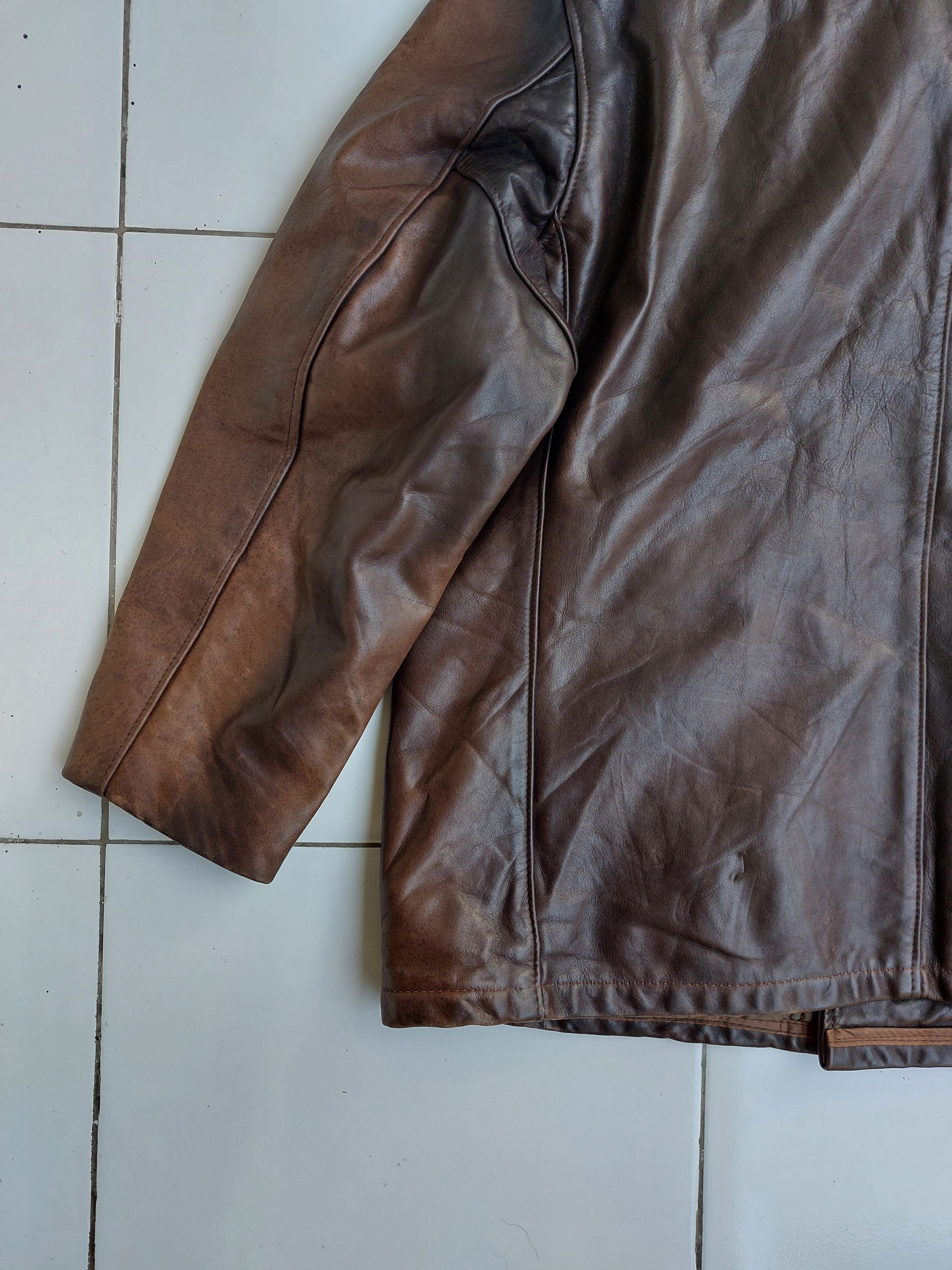 Schott SCHOTT 740N PEA COAT VINTAGE LEATHER JACKET Size US XL / EU 56 / 4 - 14 Thumbnail