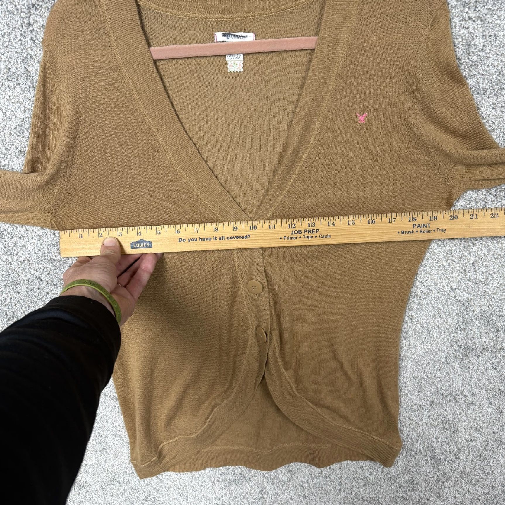 American Eagle Outfitters American Eagle Cardigan Sweater Womens L Tan Brown Layering Preppy Lagenlook Size L / US 10 / IT 46 - 4 Thumbnail