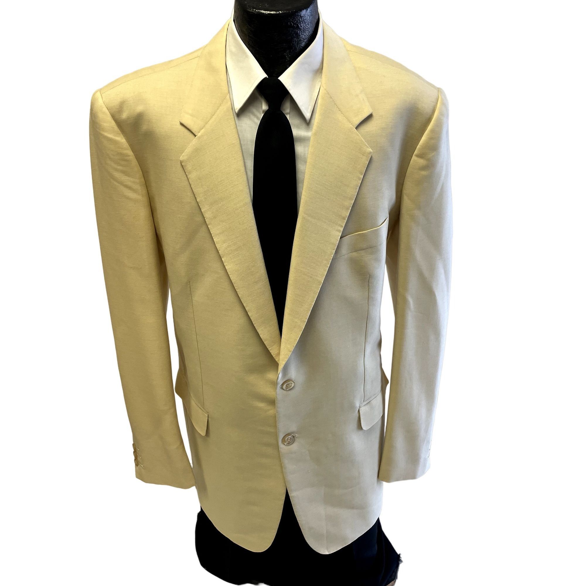 image of Unkwn 60’S Bespoke Ivory Cream Sport Coat Tropical Wool Jacket 42 in Cream/White, Men's (Size 42L)