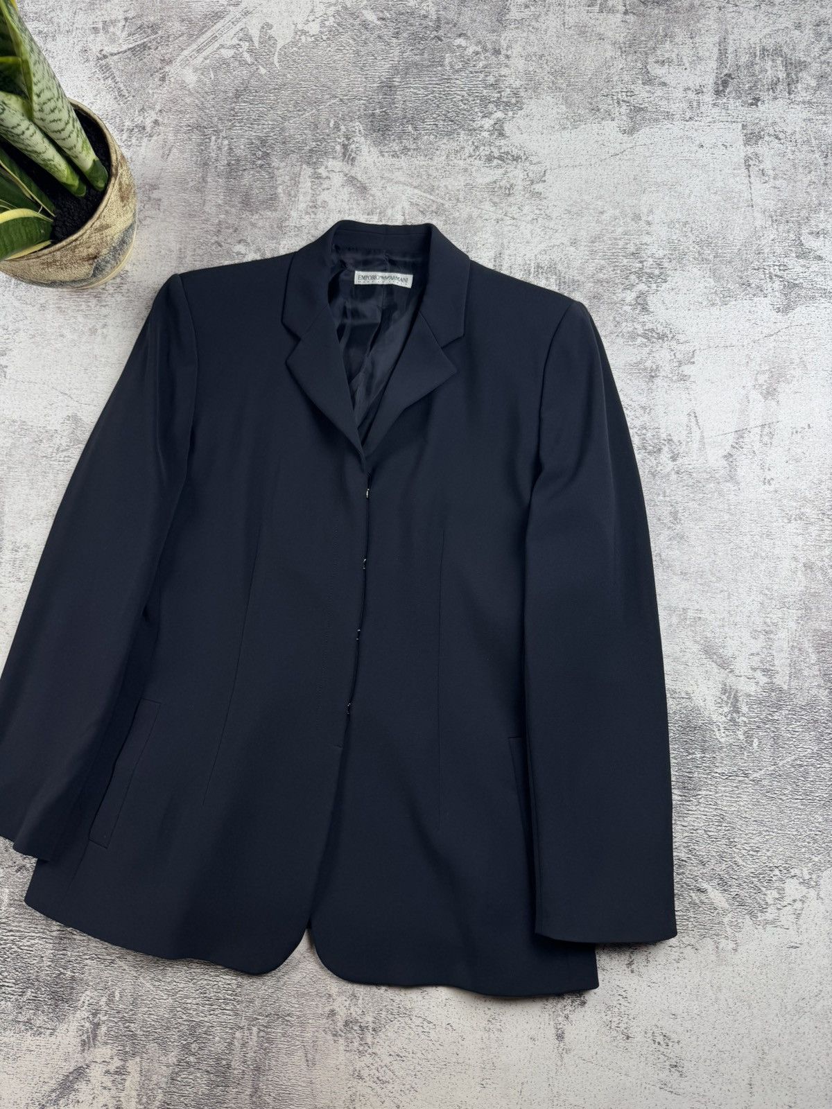 Emporio Armani Emporio Armani Women’s Blue 46 Dize Classic Vintage Luxury Blazer Coat Jacket Size L / US 10 / IT 46 - 3 Thumbnail