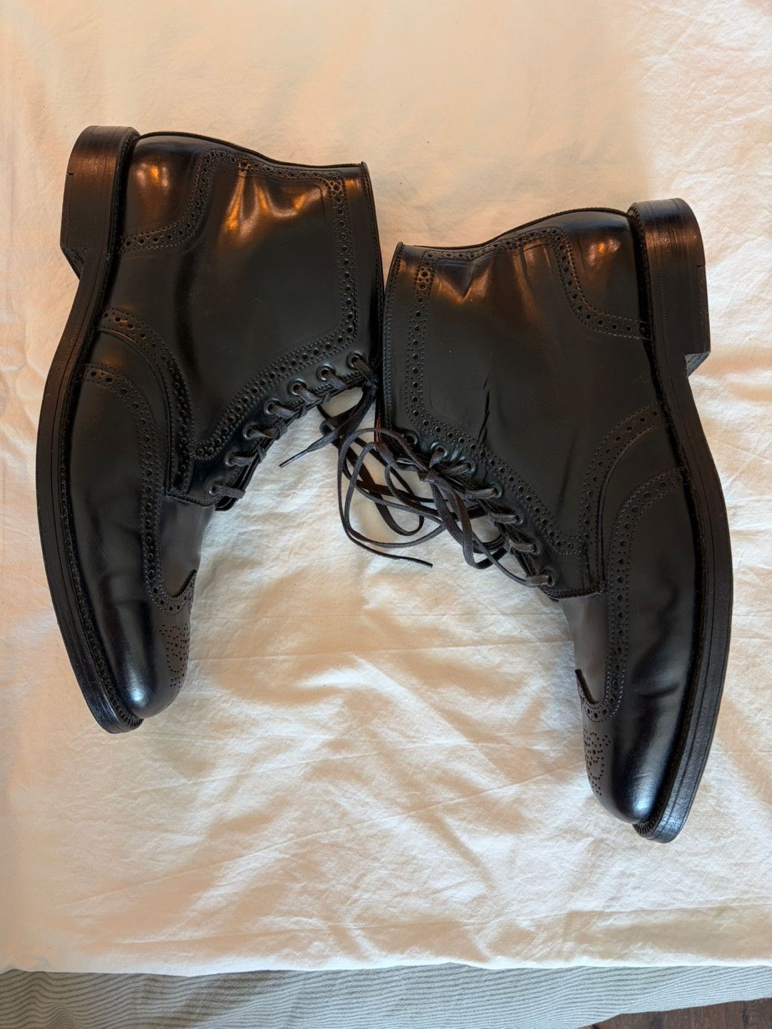 Alden Alden J Crew 44695 Black Cordovan Wingtip Boots 11 B/D Size US 11 / EU 44 - 4 Thumbnail