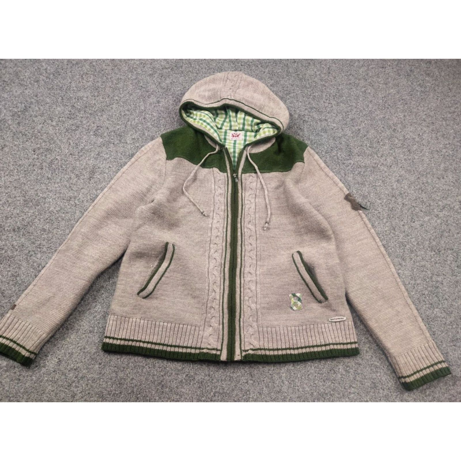 Vintage VINTAGE Spieth & Wensky German Design Knit Wool Blend Gren Beige Full Zip Removable Hoodie Shirt XS? Size US M / EU 48-50 / 2 - 4 Thumbnail