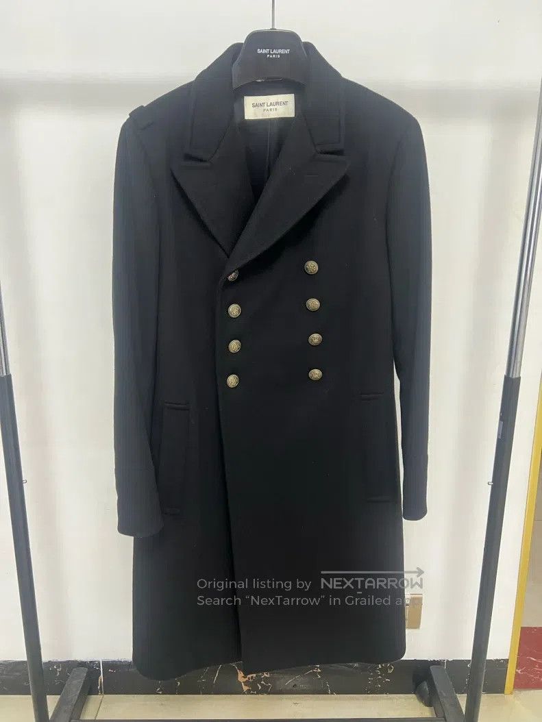 Saint Laurent Paris Saint Laurent Paris Double-breasted Navy Peacoat Size US S / EU 44-46 / 1 - 1 Thumbnail