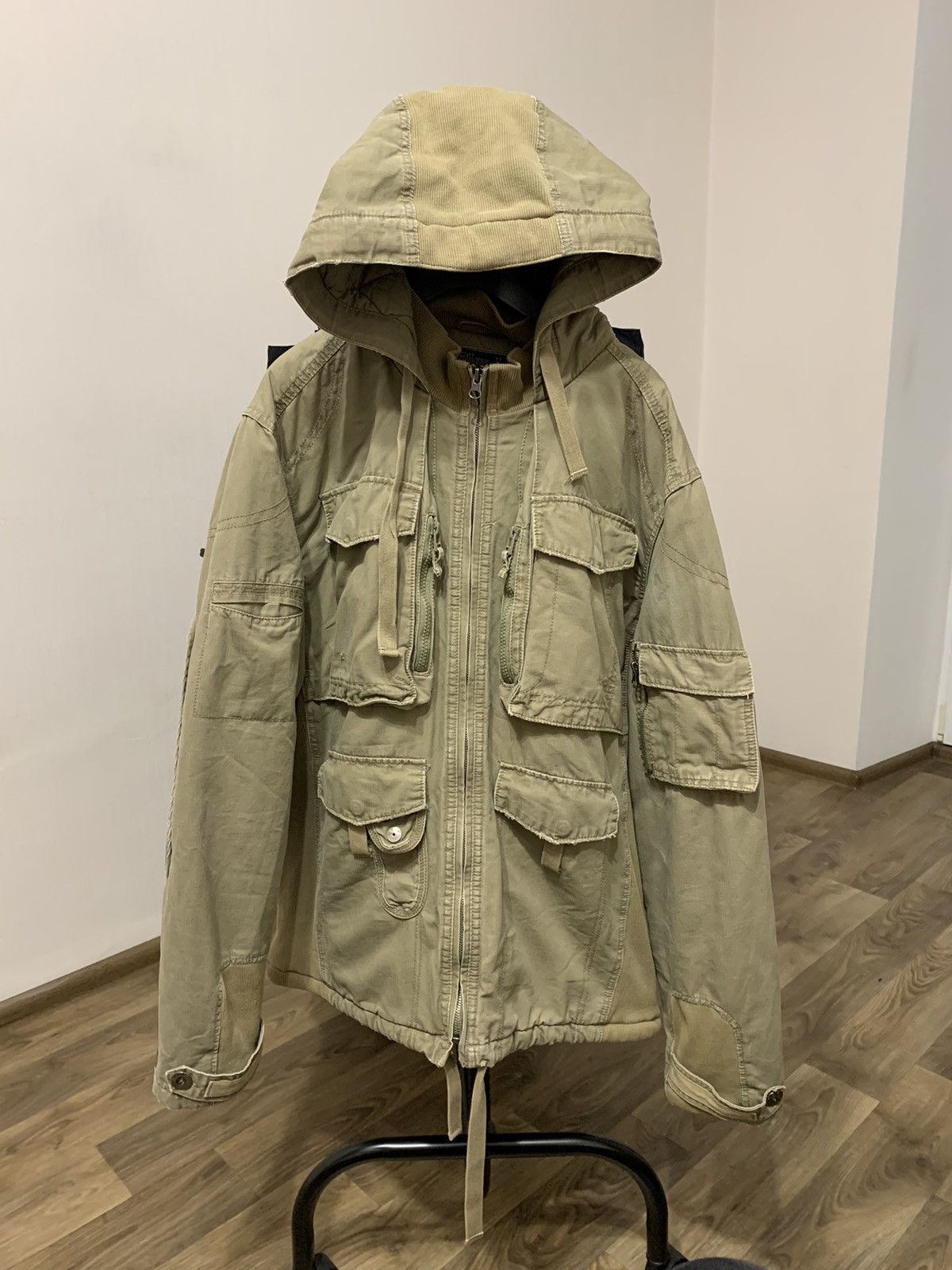image of Blend Multipocket Jacket Military Style Parka in Khaki, Men's (Size Large)