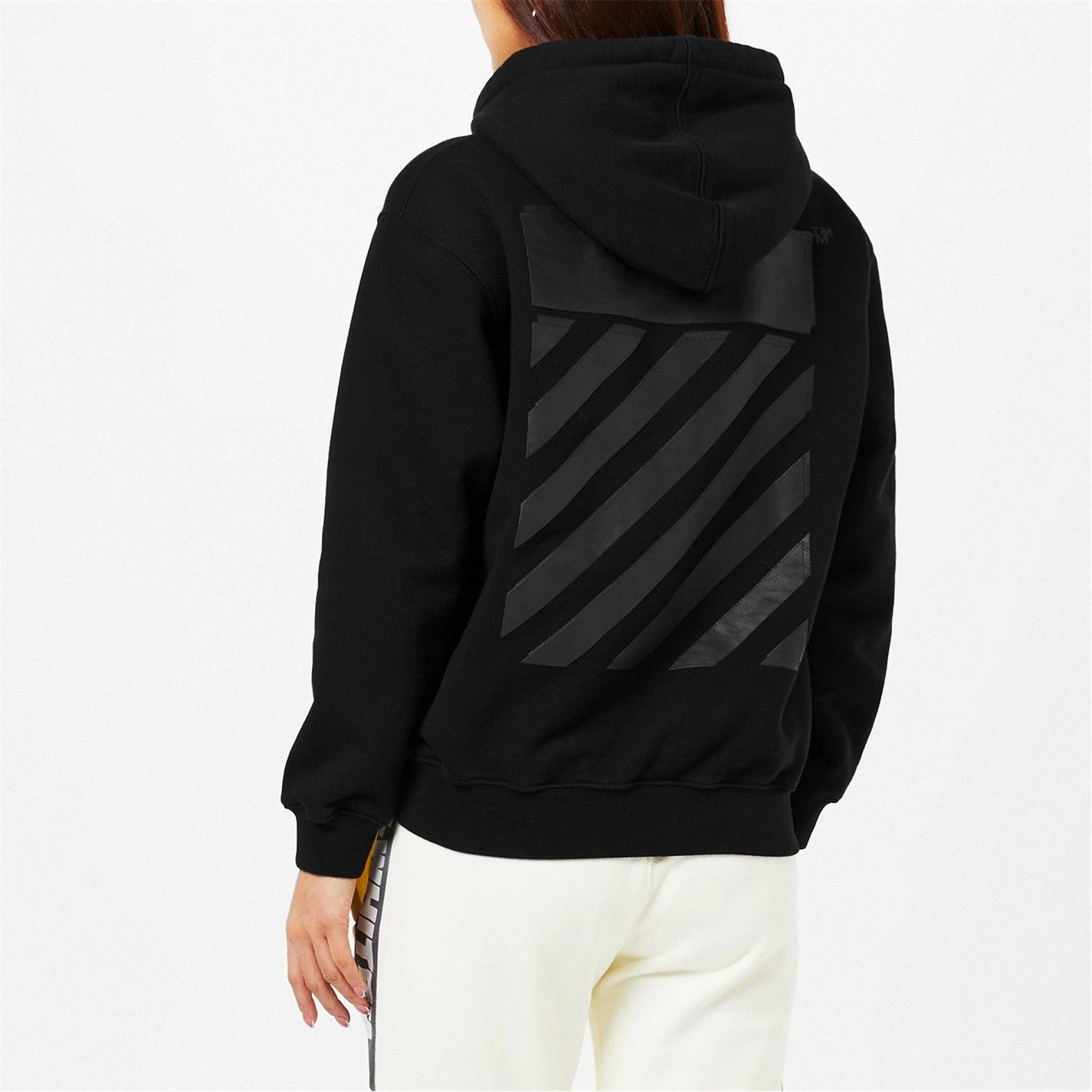 Off-White o1g2r1mq1224 Diagonal Logo Hoodie in Black Size XXS / US 00 / IT 34 - 7 Thumbnail