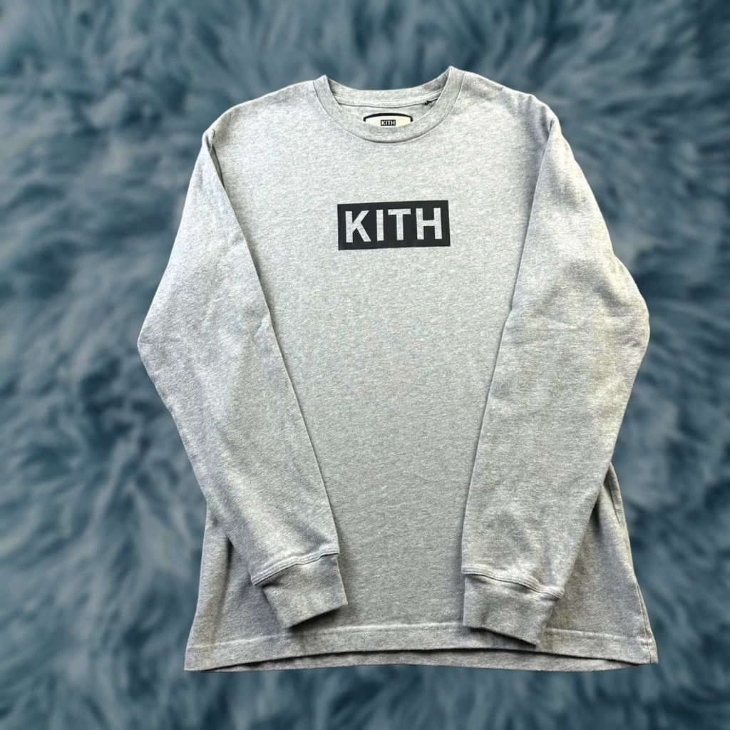 Kith KITH Shirt Mens Small Gray Classic Box Logo Long Sleeve Crew Neck Cotton T-Shirt Logo Vintage? No (2020s) - Men Size US S / EU 44-46 / 1 - 1 Thumbnail