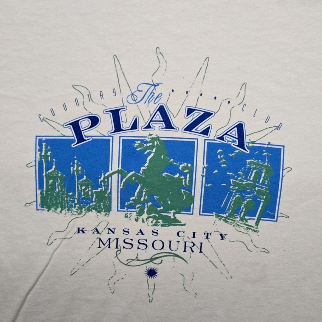 Jerzees Vintage Kansas City Plaza Shirt White Missouri Medium Tee Size US M / EU 48-50 / 2 - 2 Thumbnail