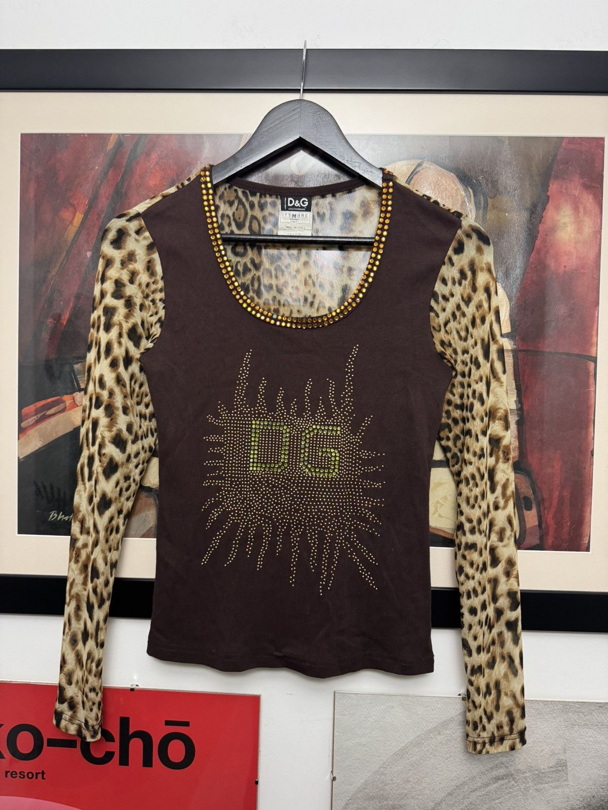 Dolce & Gabbana Vintage Y2k Rare DOLCE GABBANA Mesh Top Leopard Tribal Ls Size M / US 6-8 / IT 42-44 - 1 Thumbnail
