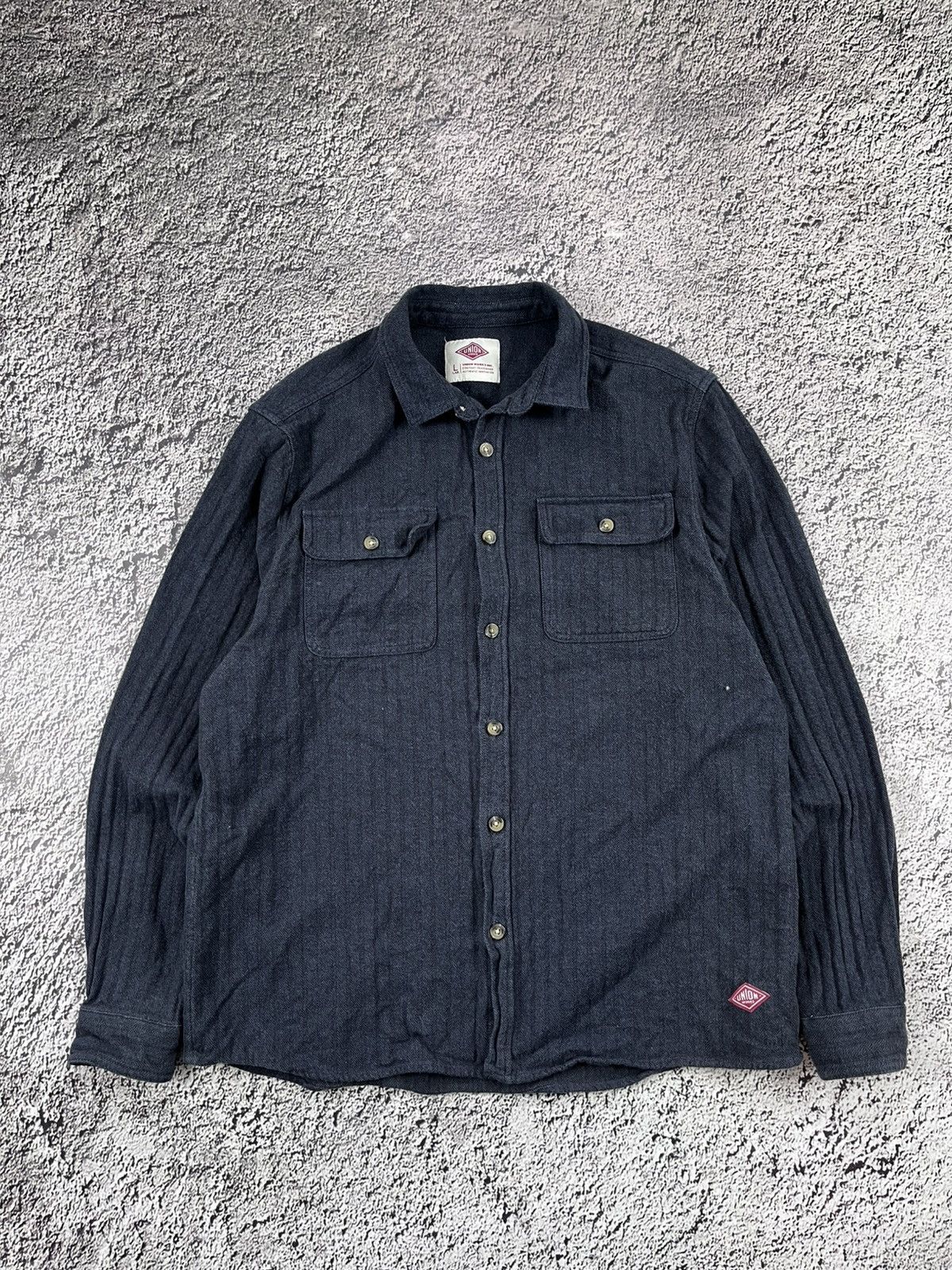 Union LA Vintage Union Works Navy Flannel Shirt casual streetwear L Size US L / EU 52-54 / 3 - 2 Thumbnail