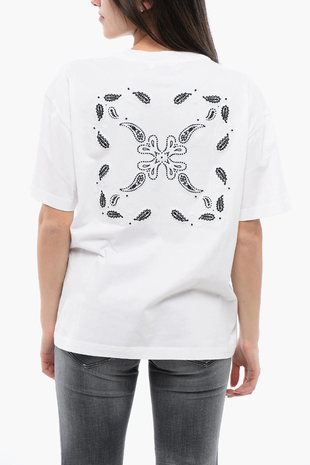 Off-White og1mm0426 Crewneck T-Shirt in White Size S / US 4 / IT 40 - 2 Thumbnail