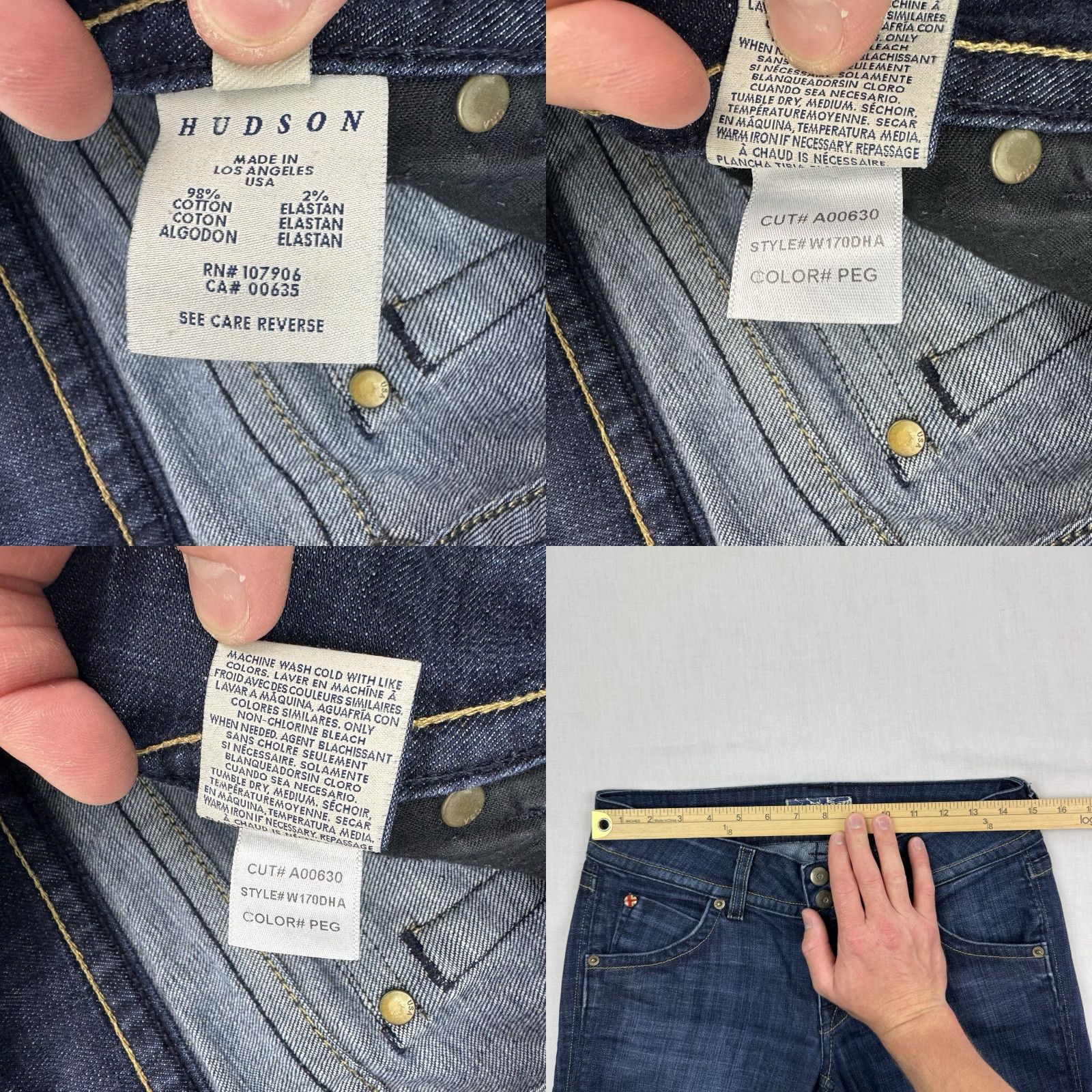 Hudson VINTAGE Hudson Bootcut Jeans Womens 28 Blue Hipster Low Waist 2000s Punk Los Angeles Size 28" / US 6 / IT 42 - 8 Thumbnail