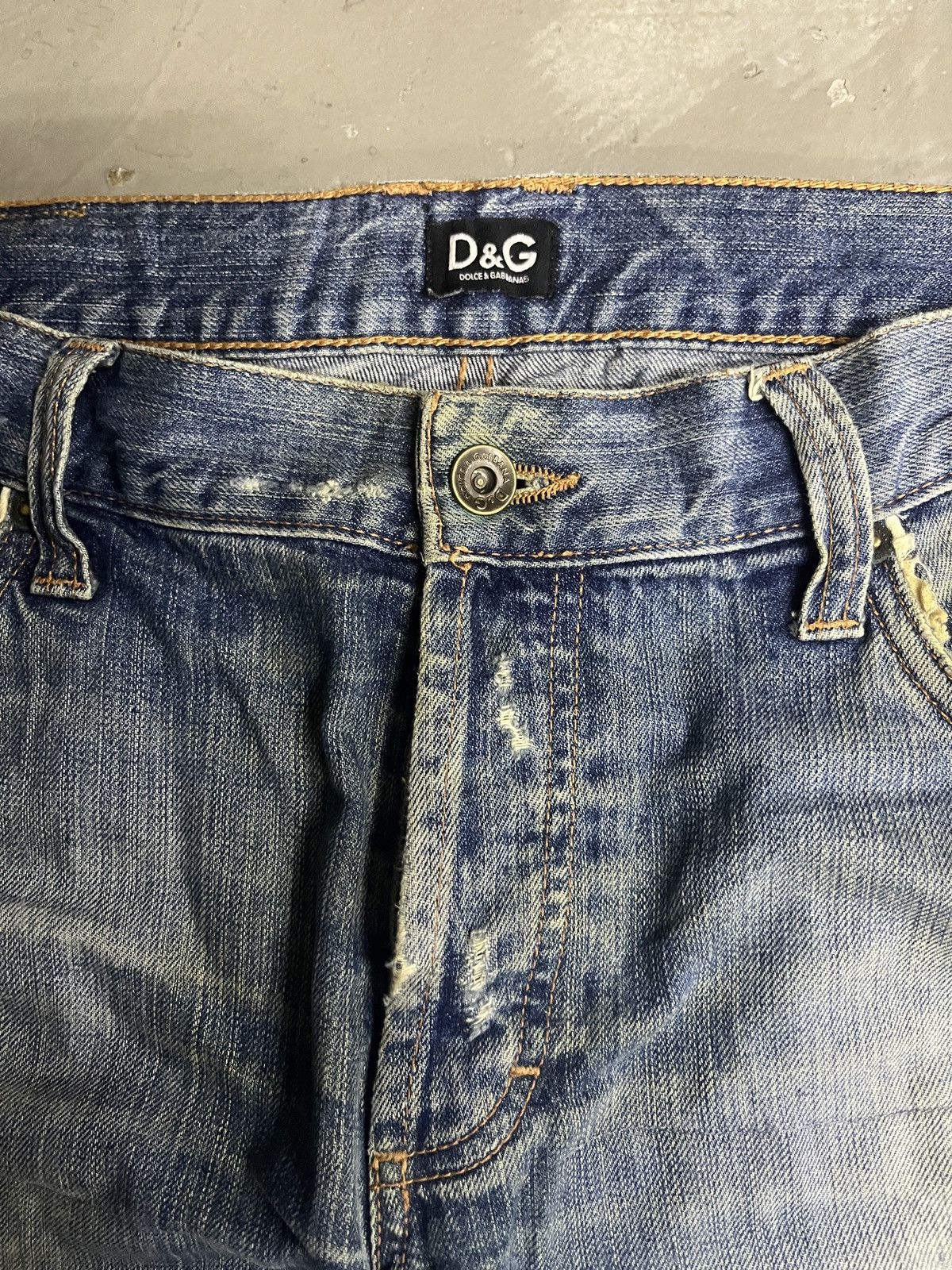 Dolce & Gabbana Vintage D&G Destroyed Mud Wash Patchwork Boro Jeans Size US 36 / EU 52 - 5 Thumbnail