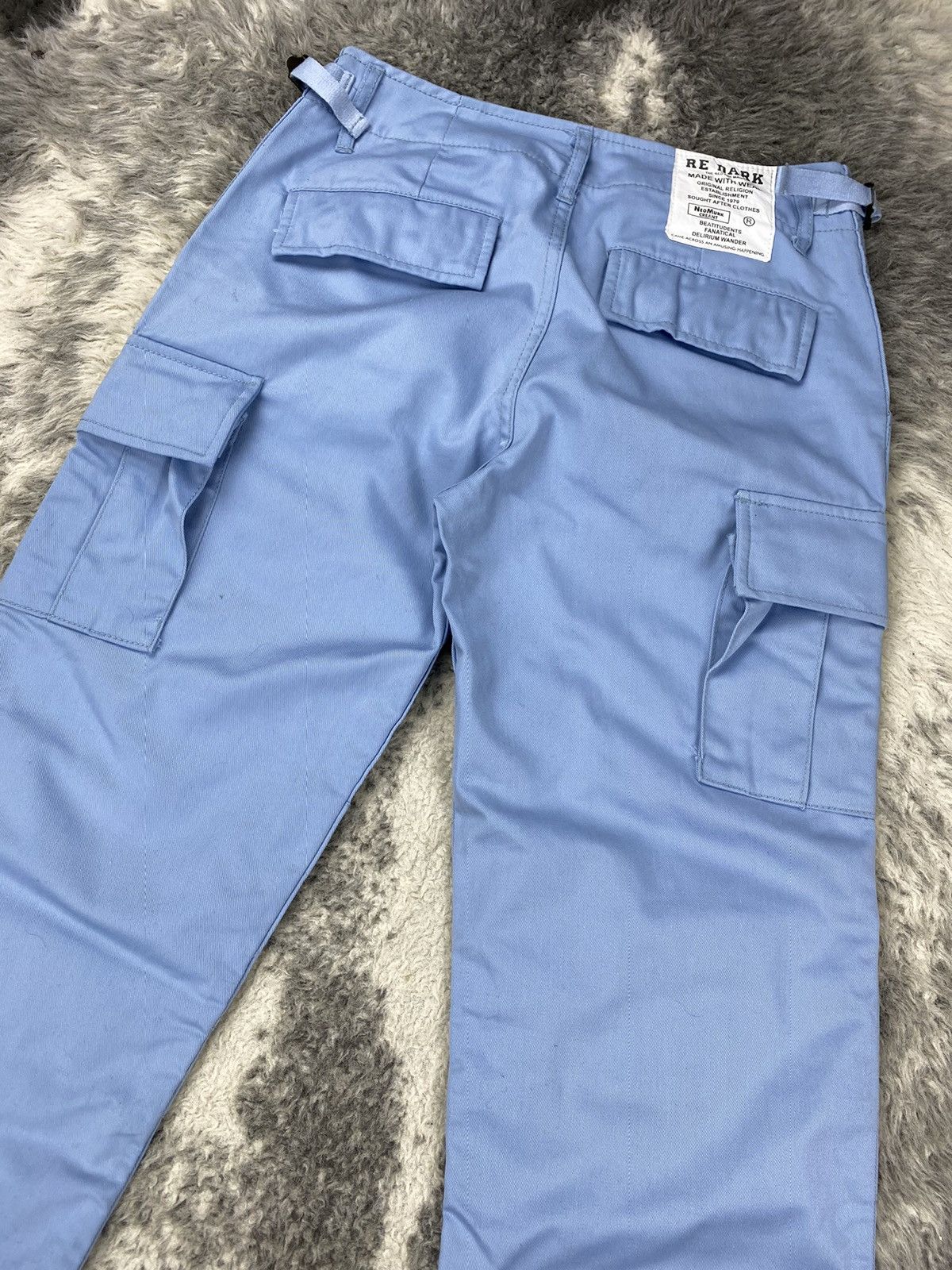 If Six Was Nine × Japanese Brand 🌟ACT CHIVE LURE🌟Spell Out RARE Color Baby Blue Cargo Pant Size US 29 - 22 Thumbnail