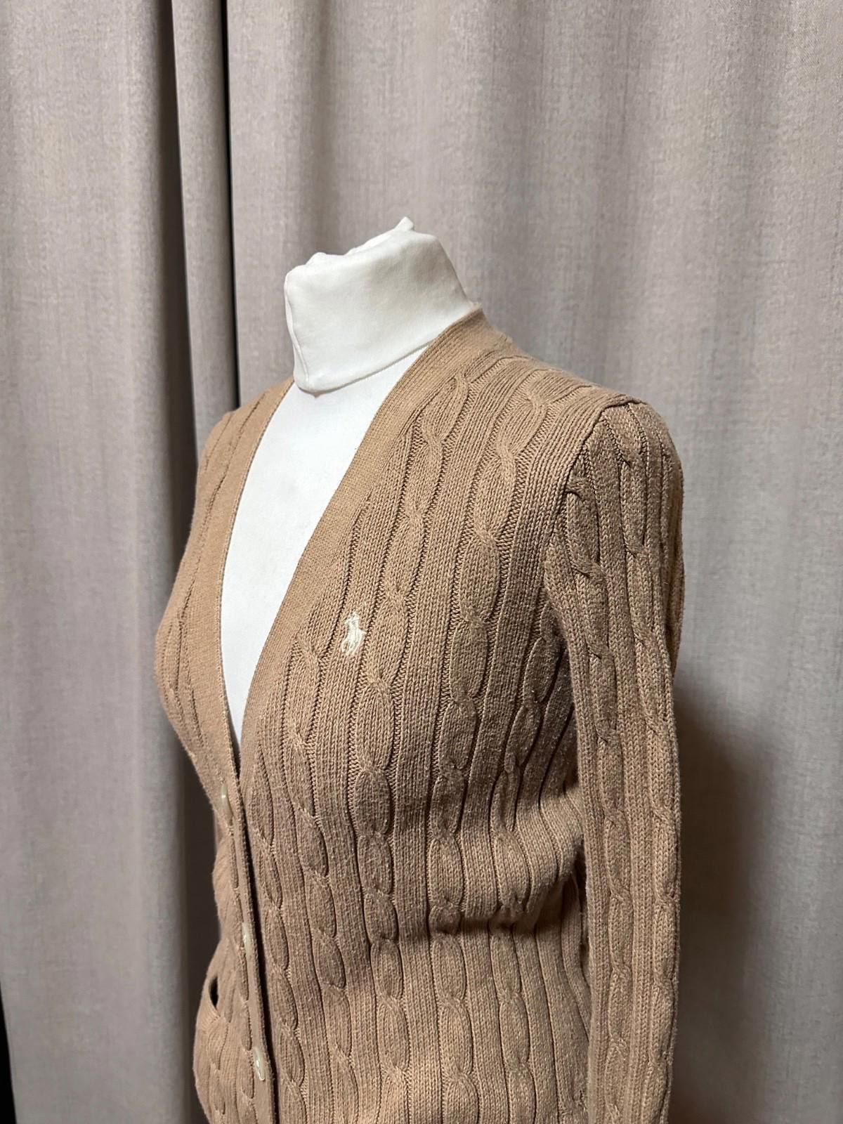 Polo Ralph Lauren Ralph Lauren Polo Camel Brown Cotton Cable Knit Cardigan XS Size XS / US 0-2 / IT 36-38 - 4 Thumbnail