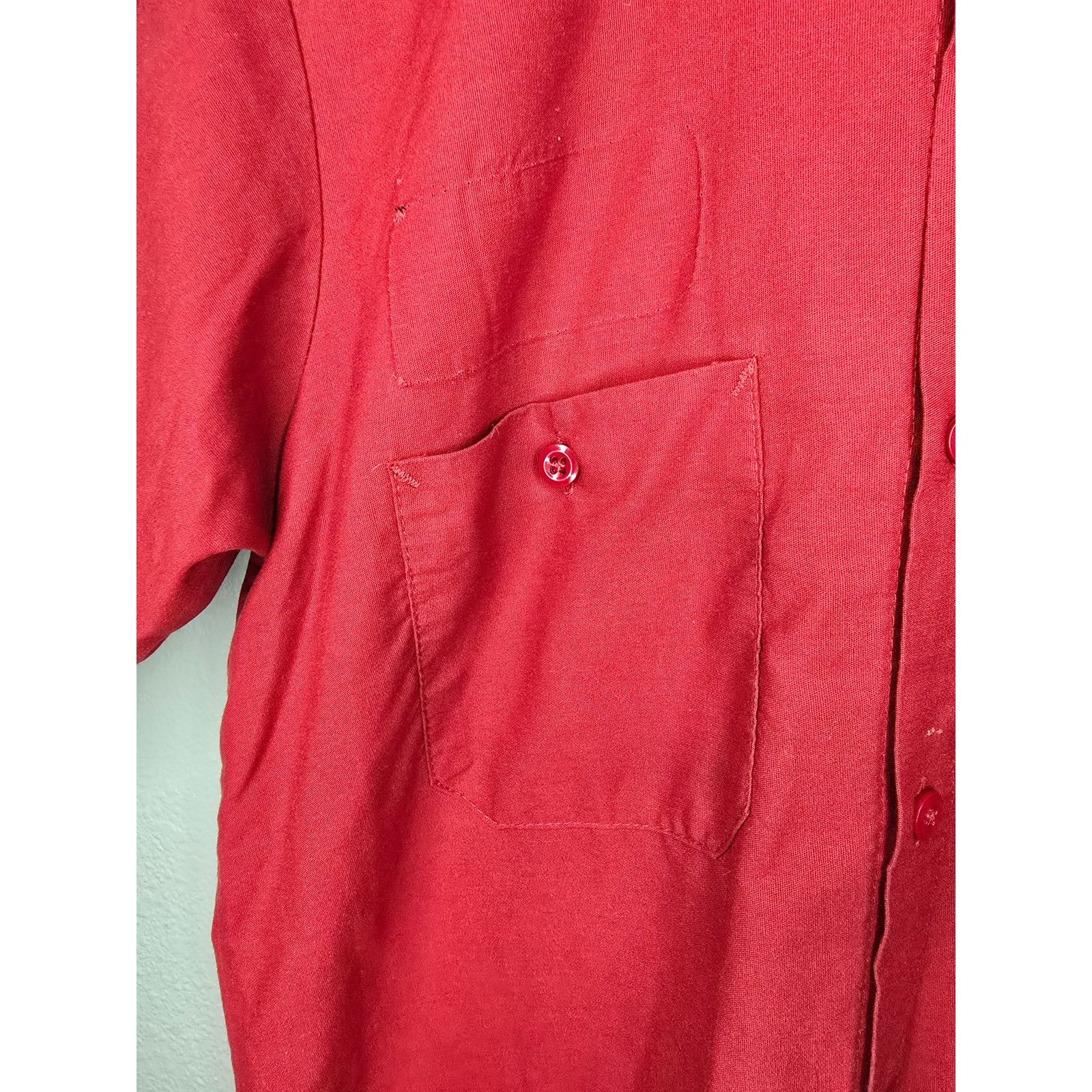 Vintage Vintage Red Kap Button Down L Red Workwear Pocket Shirt Size US L / EU 52-54 / 3 - 3 Thumbnail
