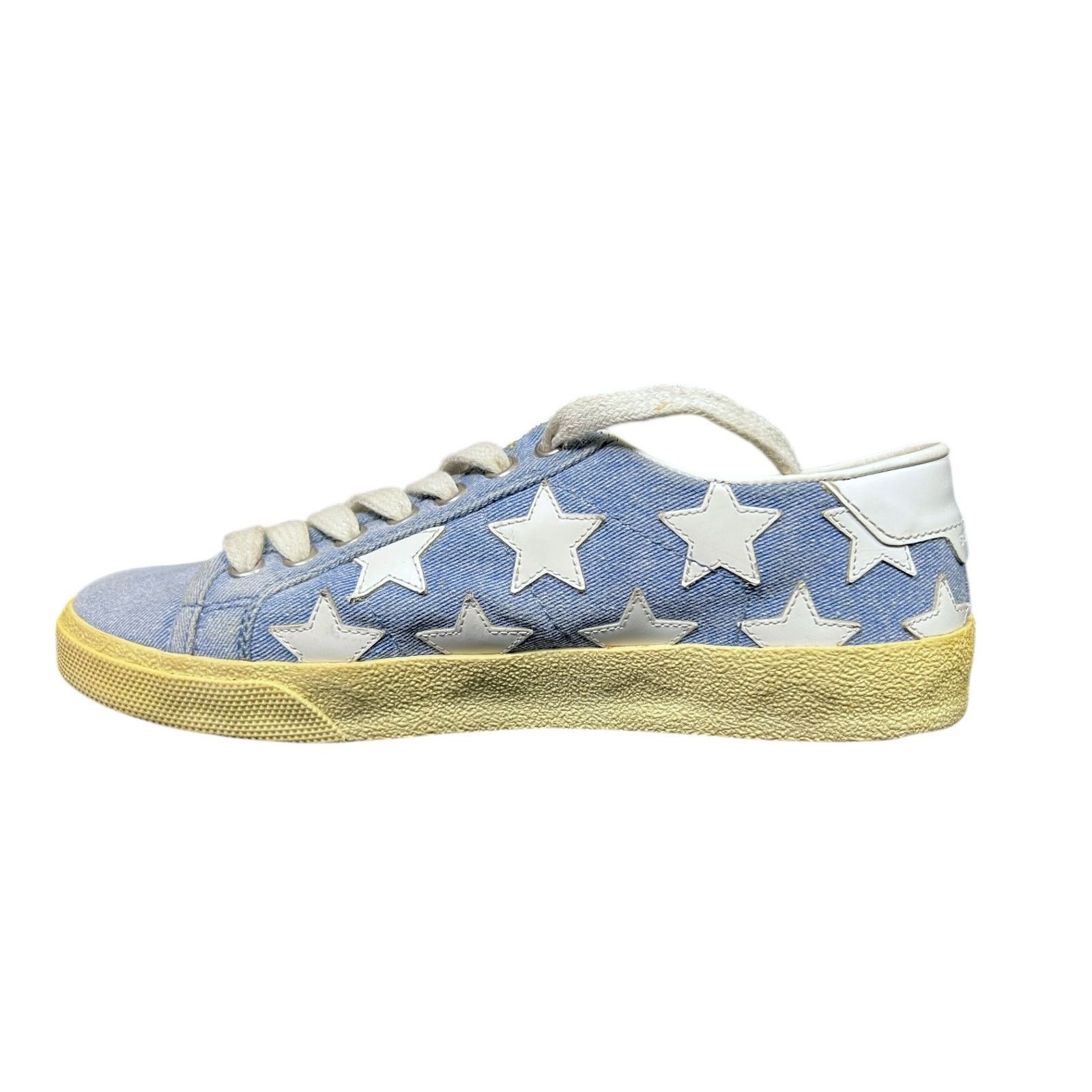 Saint Laurent Paris Saint Laurent EU 37 US 7 Denim Star Court Classic Sneakers Size US 7 / IT 37 - 7 Thumbnail
