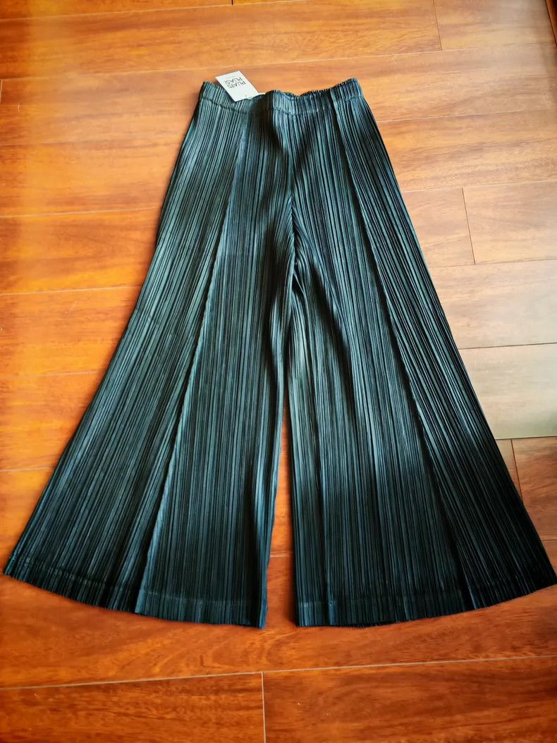 Issey Miyake Pleats Please Wide-Leg Pleated Pants - dmc Size US 30 / EU 46 - 1 Thumbnail