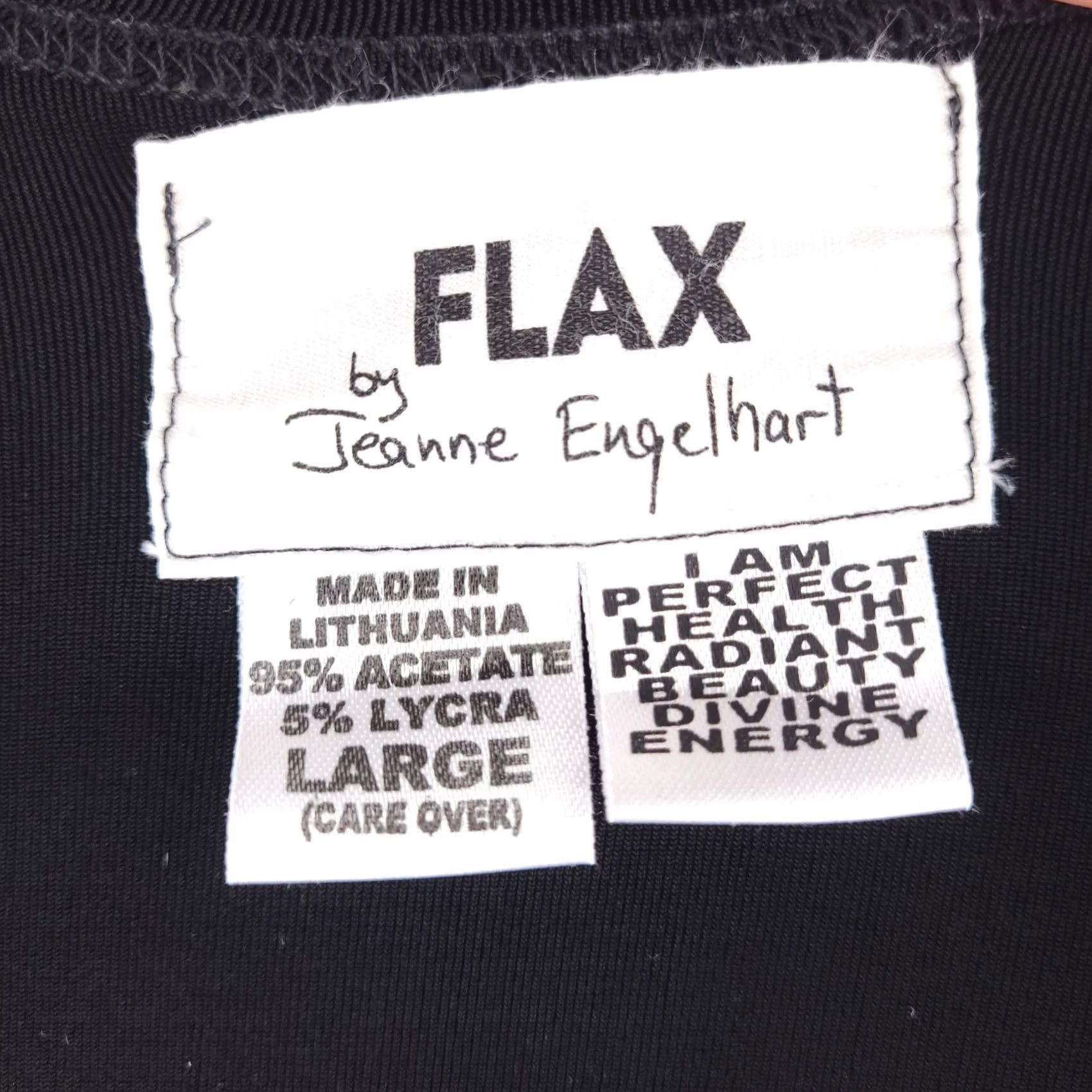 FLAX FLAX Shirt Womens Black Acetate Lycra Blouse No Iron Stretch Vintage: No Size L / US 10 / IT 46 - 2 Thumbnail