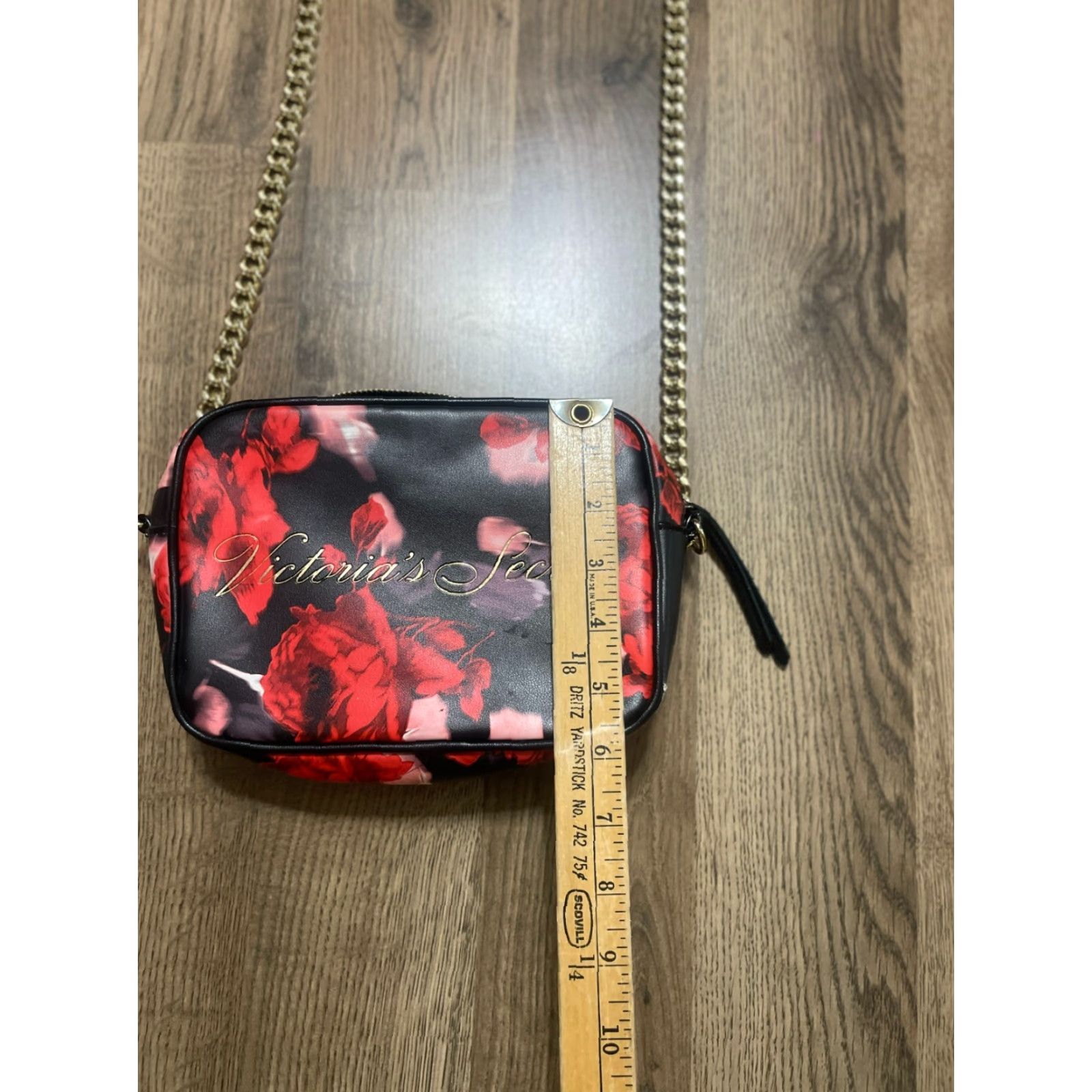 Victoria's Secret VICtoria's Secret Purse, Women's Side Purse, Red Black Gold Sling Bag Leather Black - Women's Vintage? No Size ONE SIZE - 7 Thumbnail