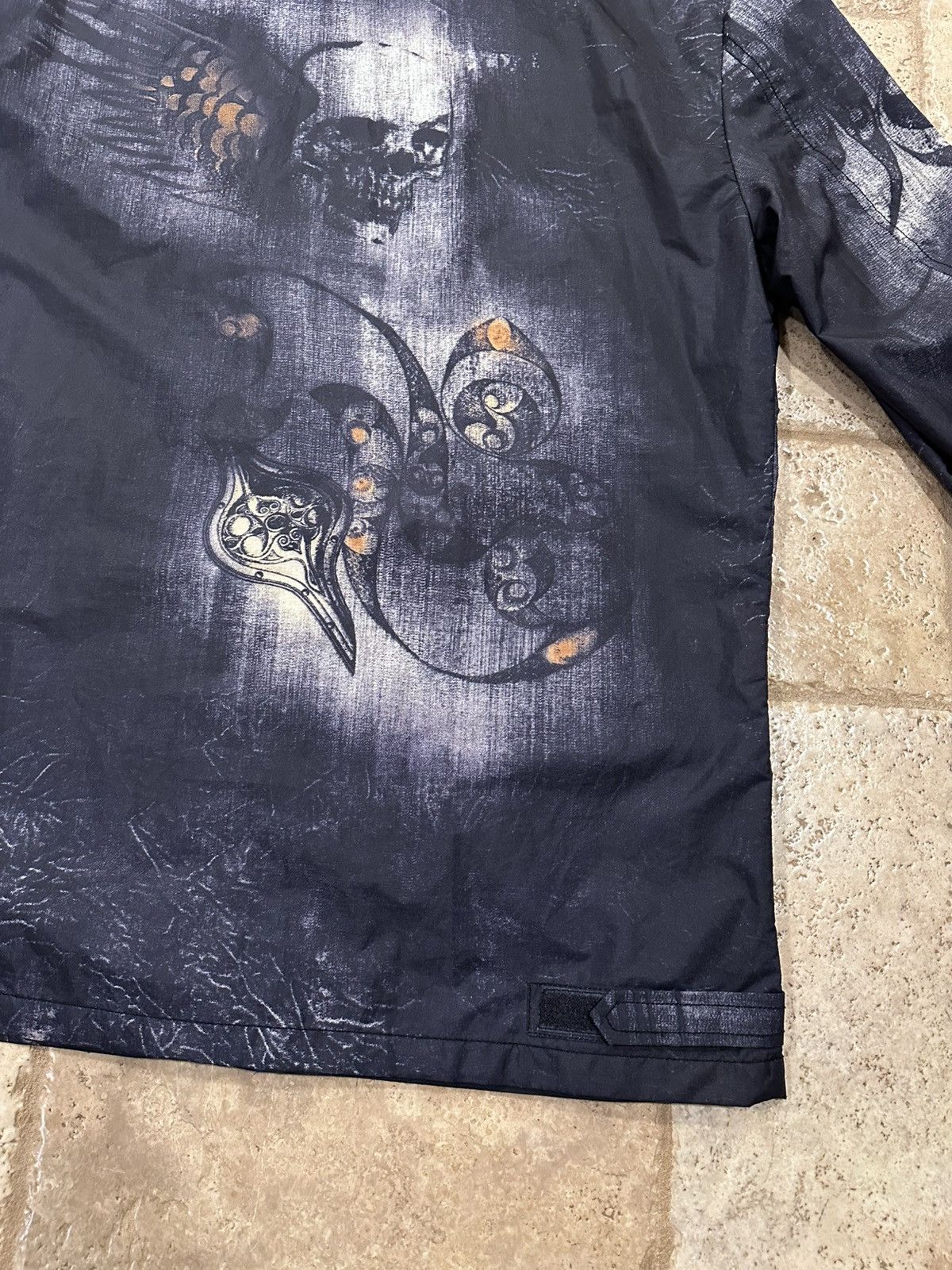 Robert Graham × Vintage Robert Graham Skull / Skeleton Black Windbreaker Zip Jacket Size US XL / EU 56 / 4 - 11 Thumbnail