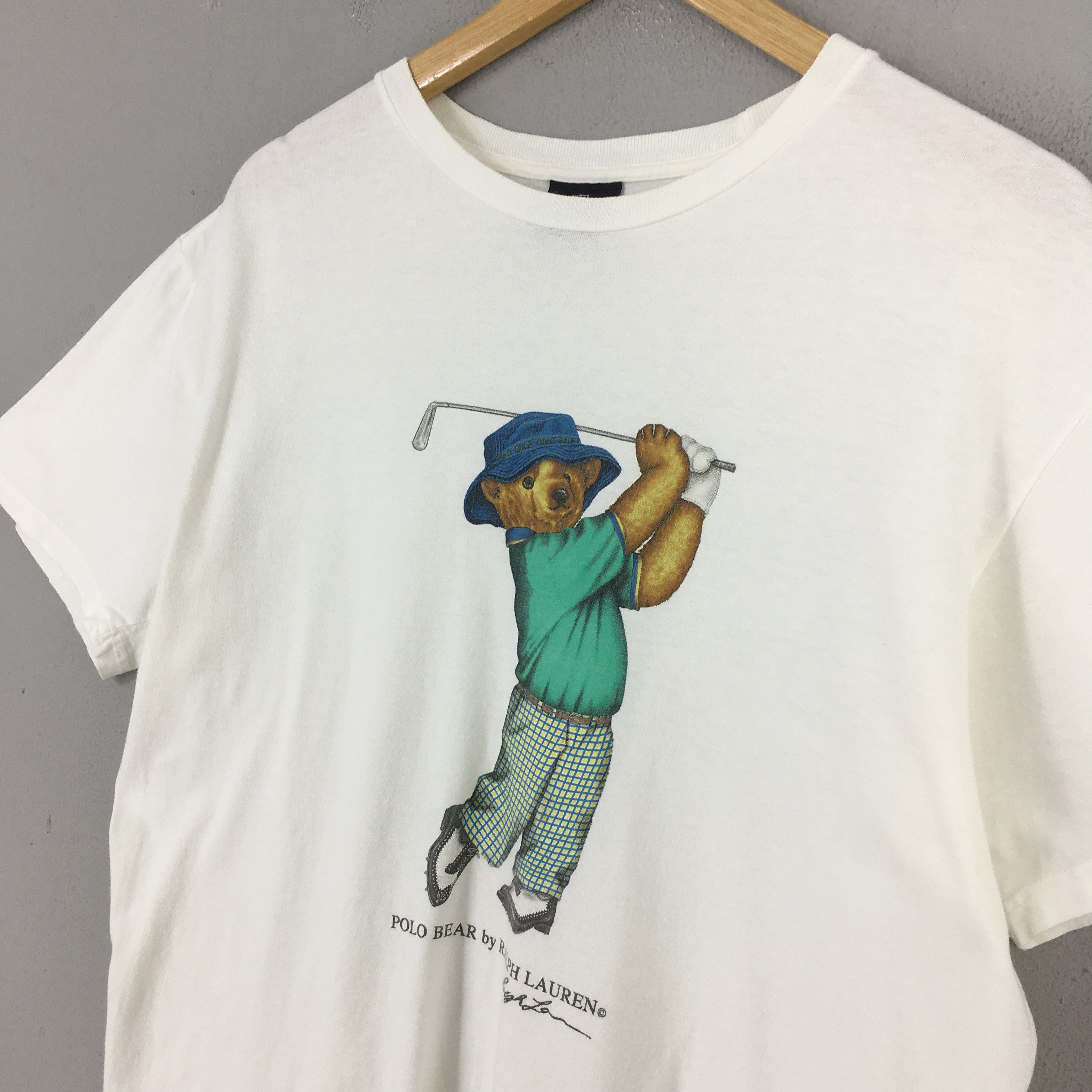 Polo Ralph Lauren Vintage 90s Polo Bear Ralph Lauren White T shirt Medium Size US M / EU 48-50 / 2 - 3 Thumbnail