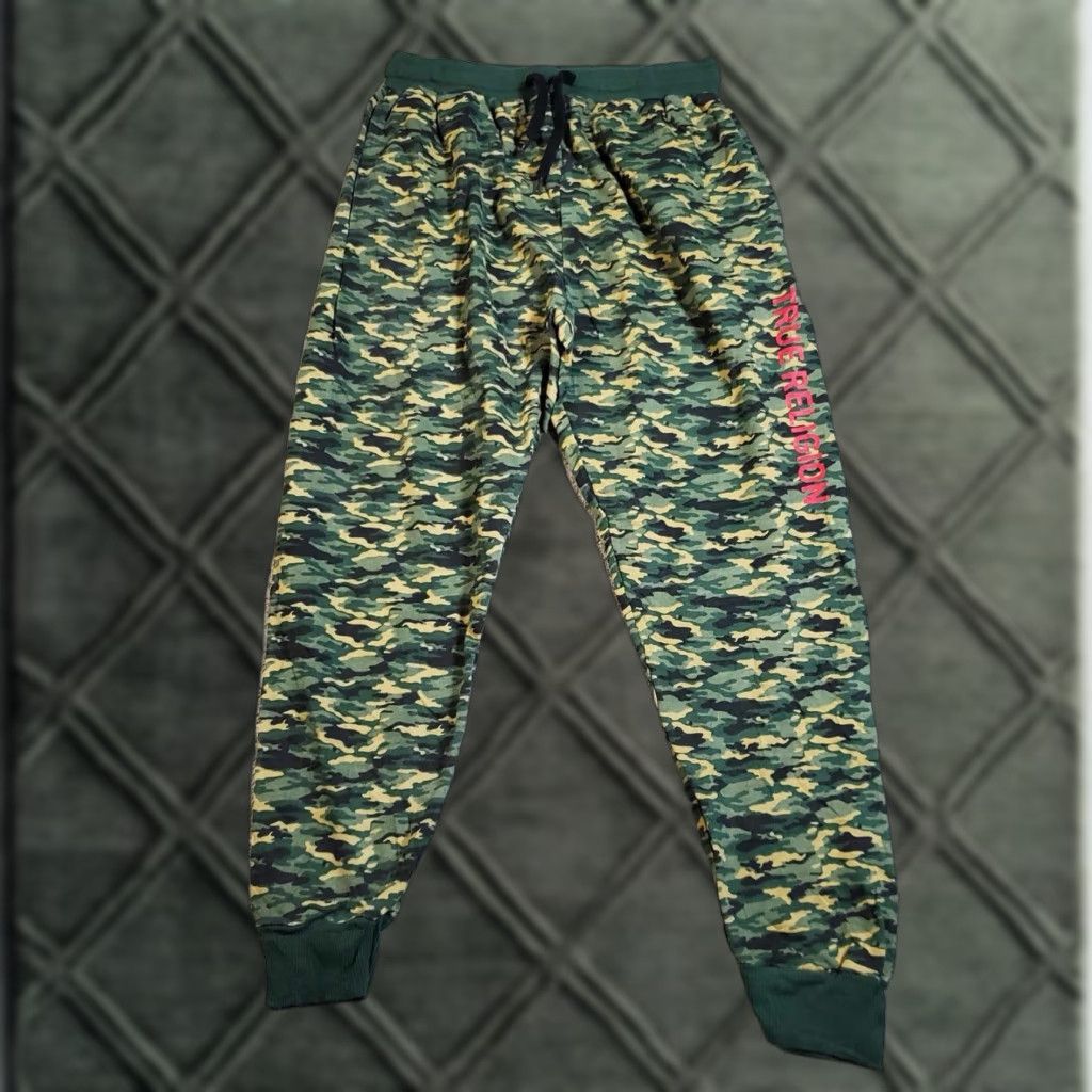 True Religion Pants Sweatpants Jogger Logo Camo Print Small S Men