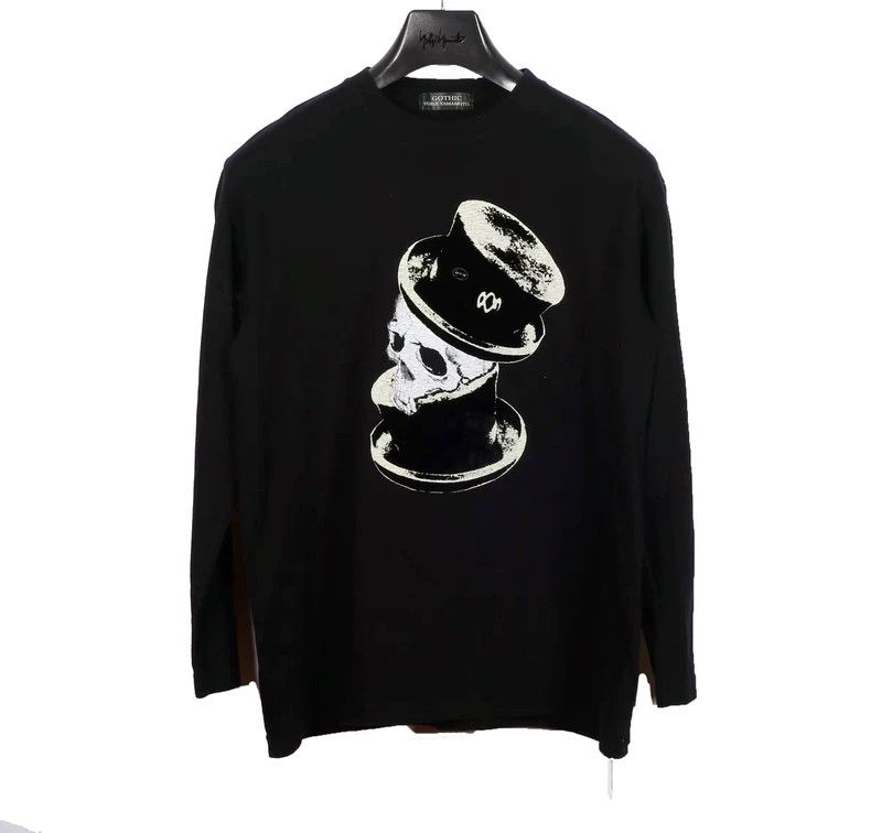 Yohji Yamamoto Yohji Yamamoto Flocked Skull Print Long