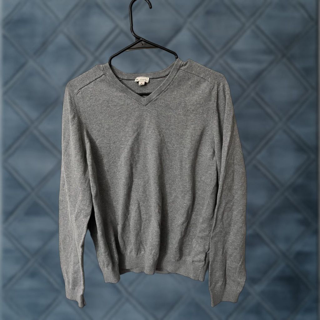 Gap GAP Sweater Mens Medium Gray V Neck Lightweight Cashmere Cotton Long Sleeve Size US M / EU 48-50 / 2 - 1 Thumbnail