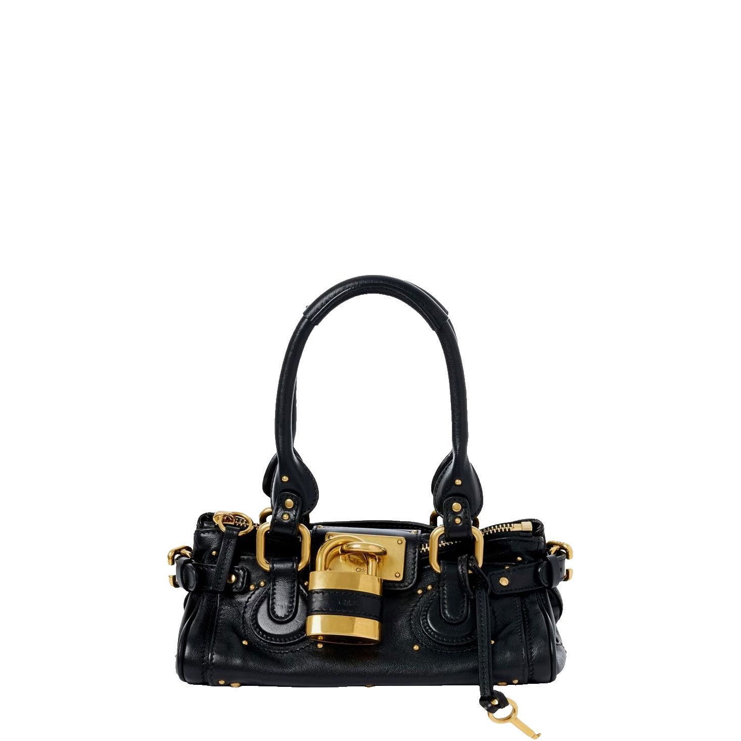 Chloe CHLOE Grained Leather Small Paddington Black Shoulder Bag Ne Size ONE SIZE - 1 Thumbnail