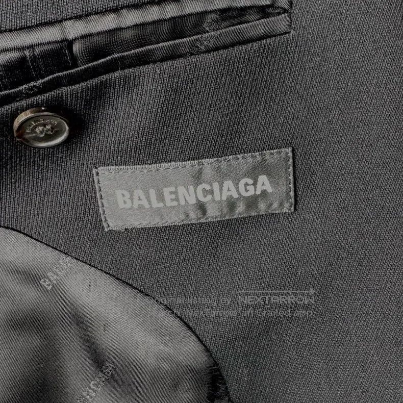 Balenciaga Balenciaga Classic Black Wool Sleeve Patch Suit Size US S / EU 44-46 / 1 - 4 Thumbnail