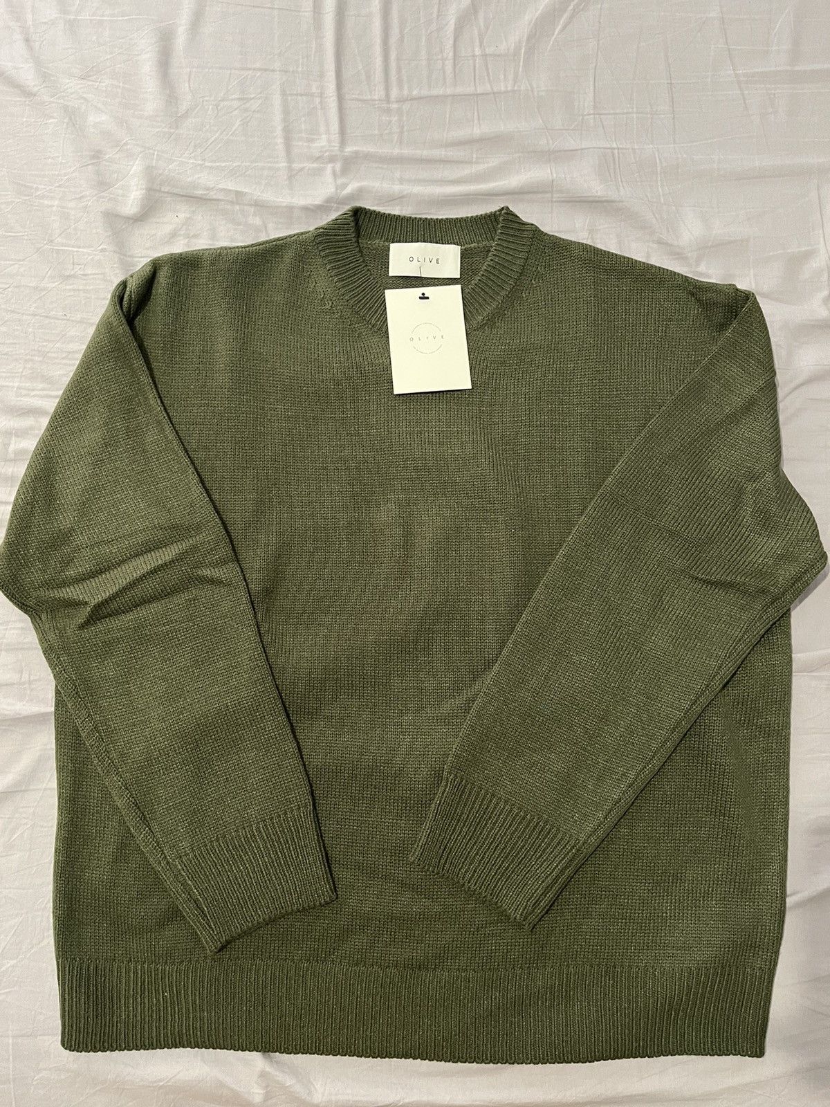 Olive Olive Clothing Crew-Neck Knit Jumper - Khaki (One Size) Size US L / EU 52-54 / 3 - 3 Thumbnail