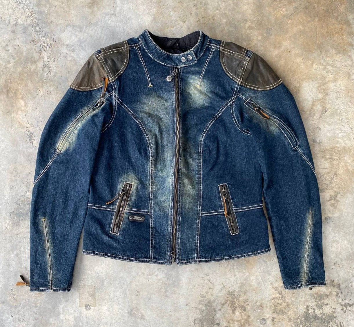 Harley Davidson Harley-Davidson Vintage Women Biker Jacket Leather Studded Size L / US 10 / IT 46 - 1 Thumbnail