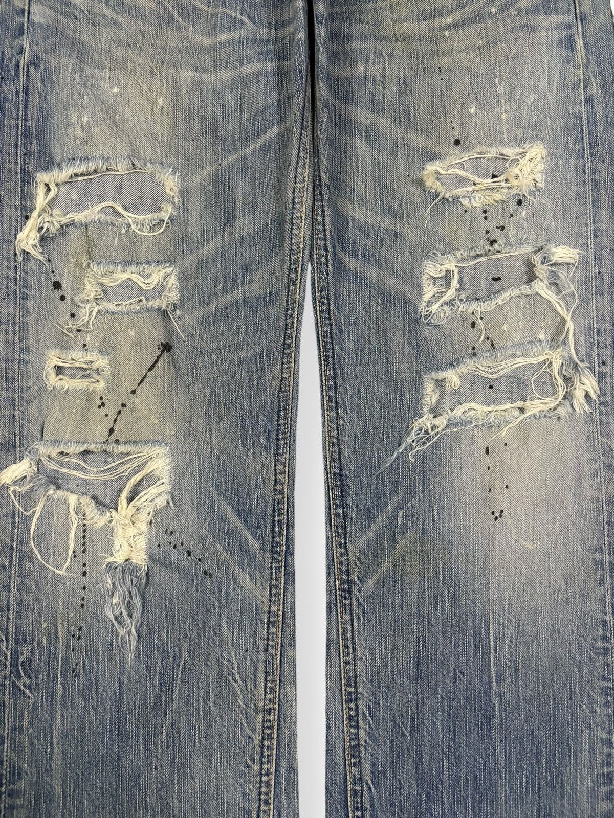 Edwin Edwin 503 Blue Trip Paint Splatter Distressed Grunge Jeans Size US 32 / EU 48 - 5 Thumbnail