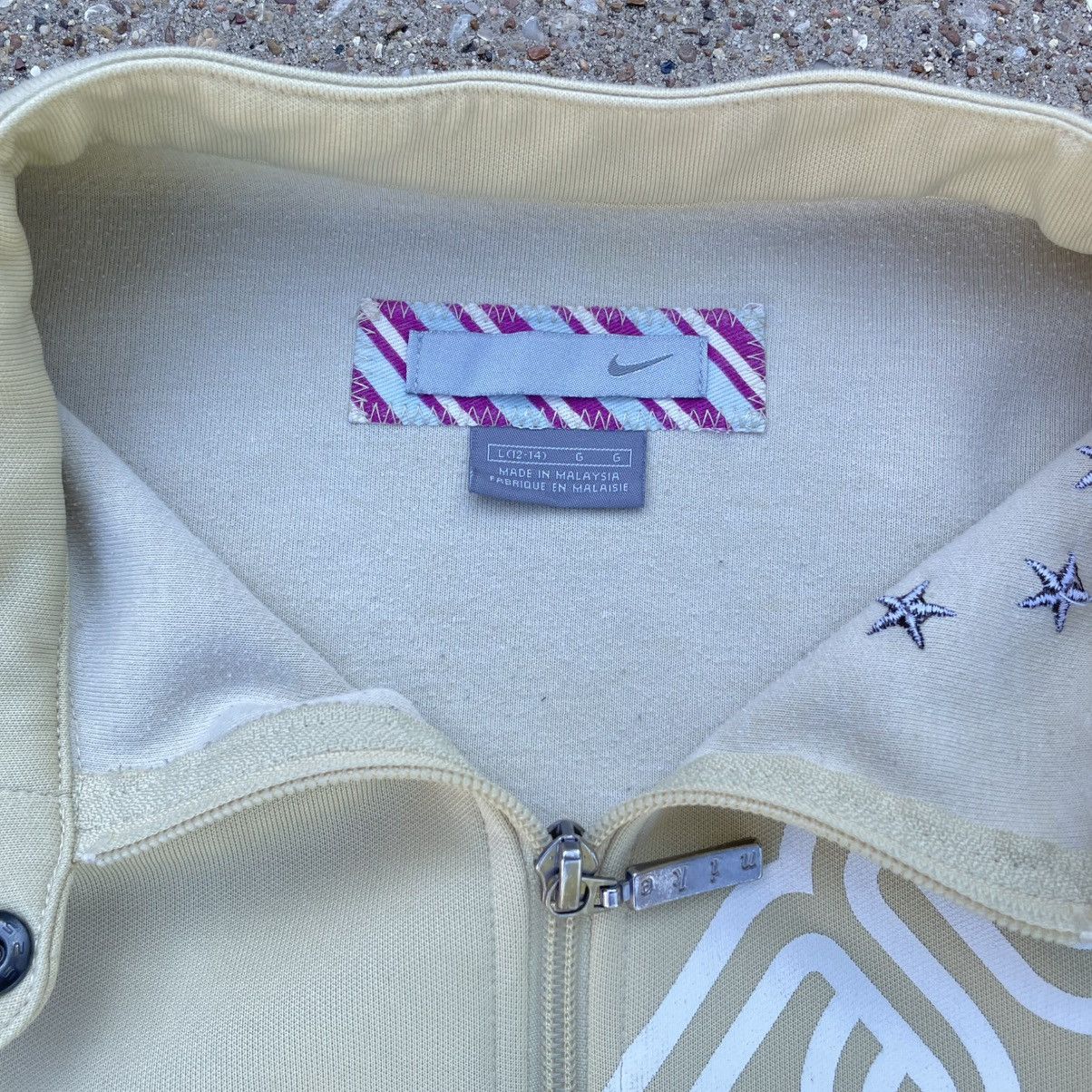 Nike Y2K Nike Stars Full Zip Track Jacket Beige Womens L Petite Size L / US 10 / IT 46 - 3 Thumbnail