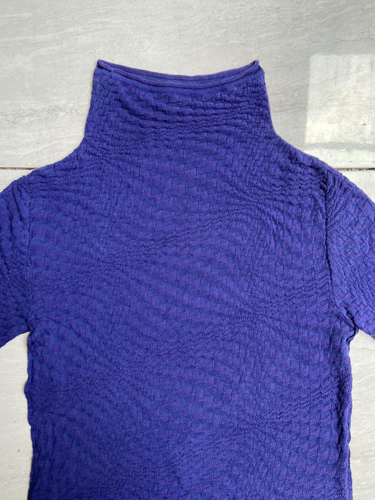 Issey Miyake HEART HAAT Purple Knit T-shirt Size S / US 4 / IT 40 - 2 Thumbnail