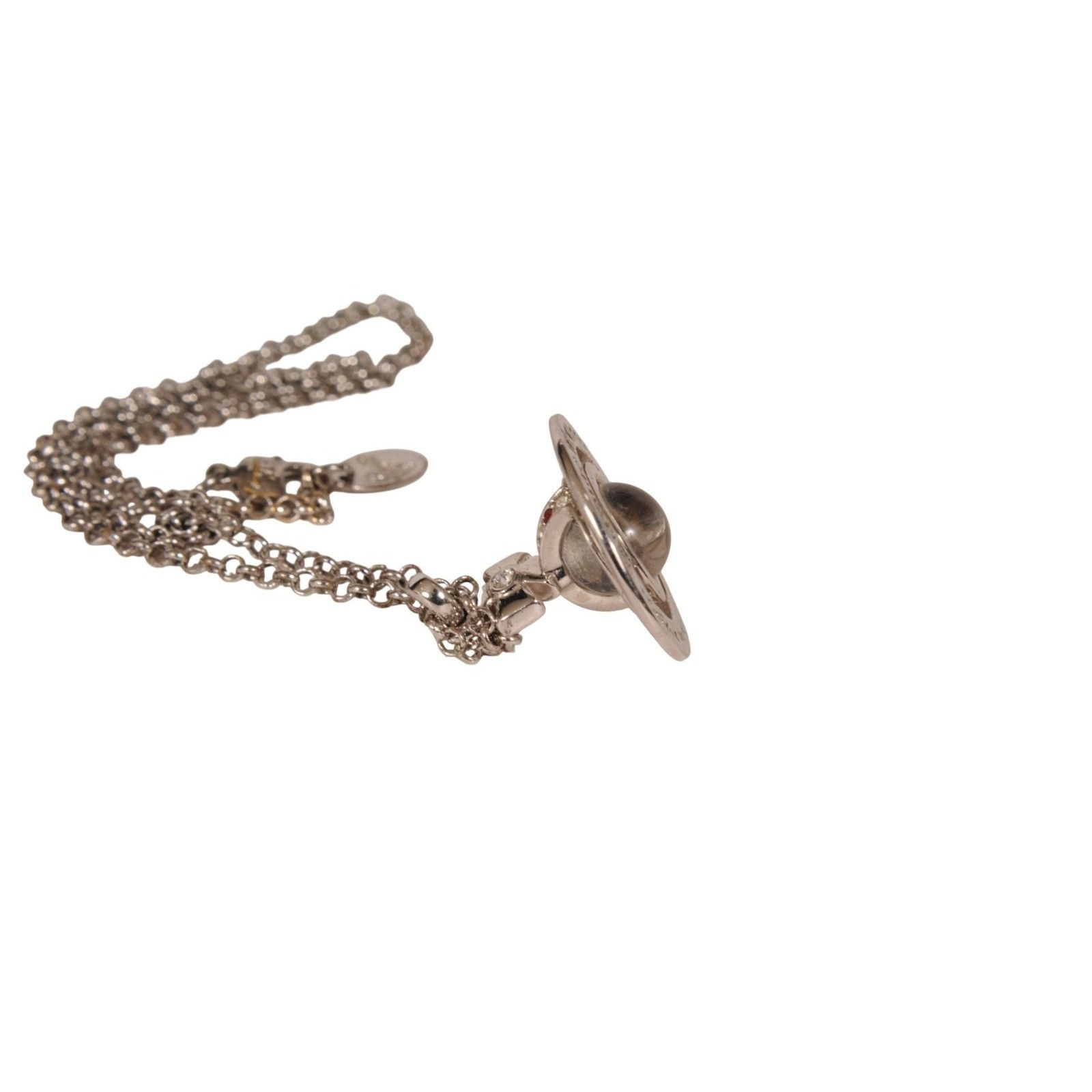 Vivienne Westwood Tiny Orb Pendant Necklace Silver Platinum Size ONE SIZE - 8 Thumbnail