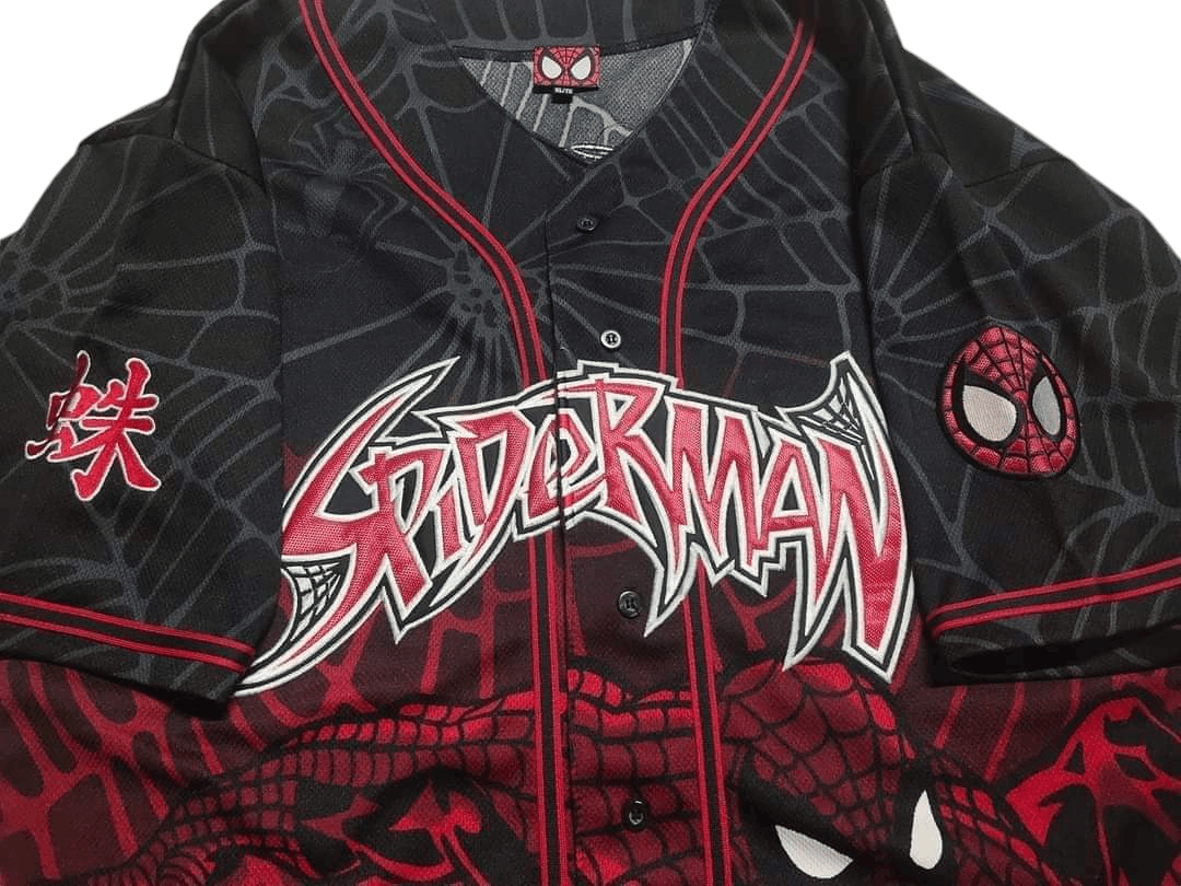 Marvel Comics Vintage Y2K Spiderman Baseball Jersey Overprint Size US XL / EU 56 / 4 - 4 Thumbnail
