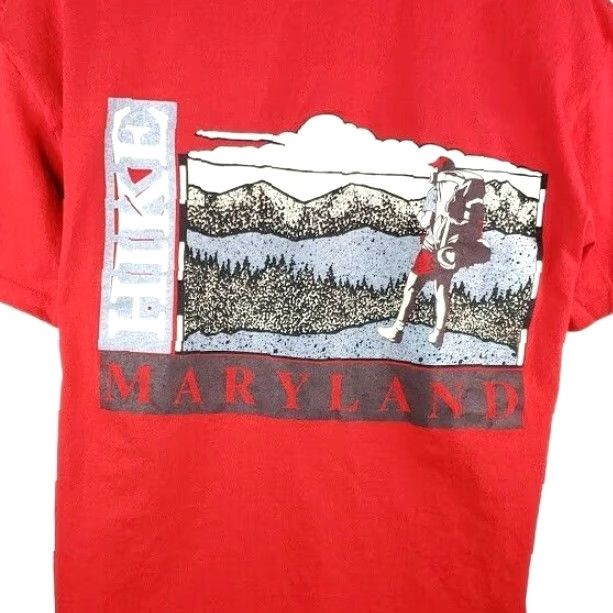 Vintage VINTAGE Stedman Hike Maryland T Shirt Mens XL Red 90s Backpacking Made In USA Shirt Mens XL Red 90s Hiking Mountain Outdoors Size US XL / EU 56 / 4 - 2 Thumbnail